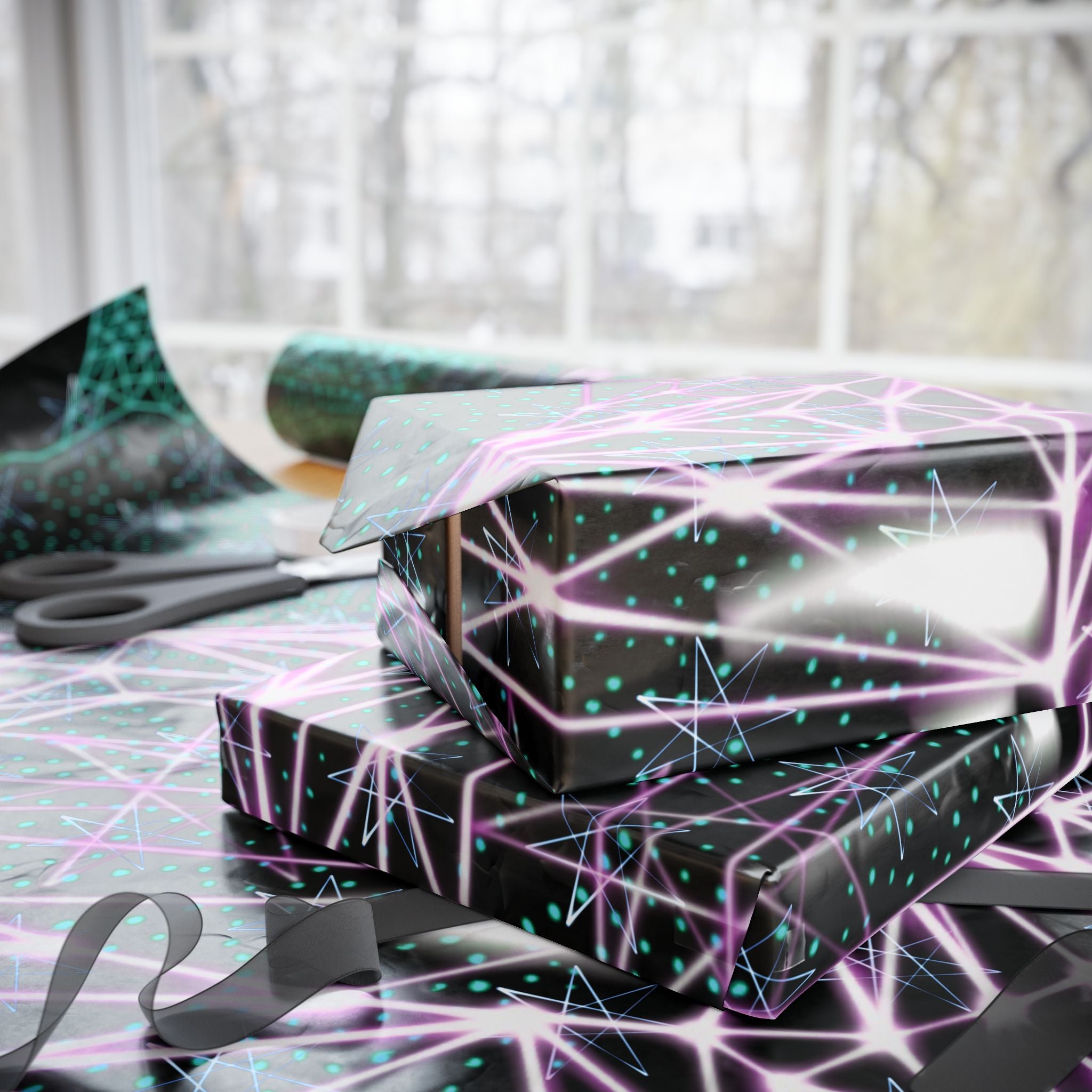 Wrapping Paper - Neon Polygon Fierce Design