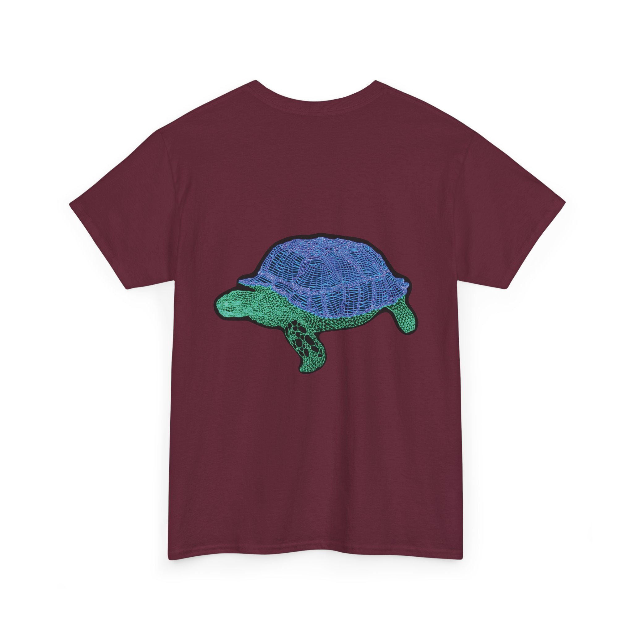 Unisex T-Shirt - Laser Tortoise In A Half Shell Neon Polygon Design - Casual Wear, Gift for Reptile Lovers, Animal Lovers Apparel, Unique Streetwear