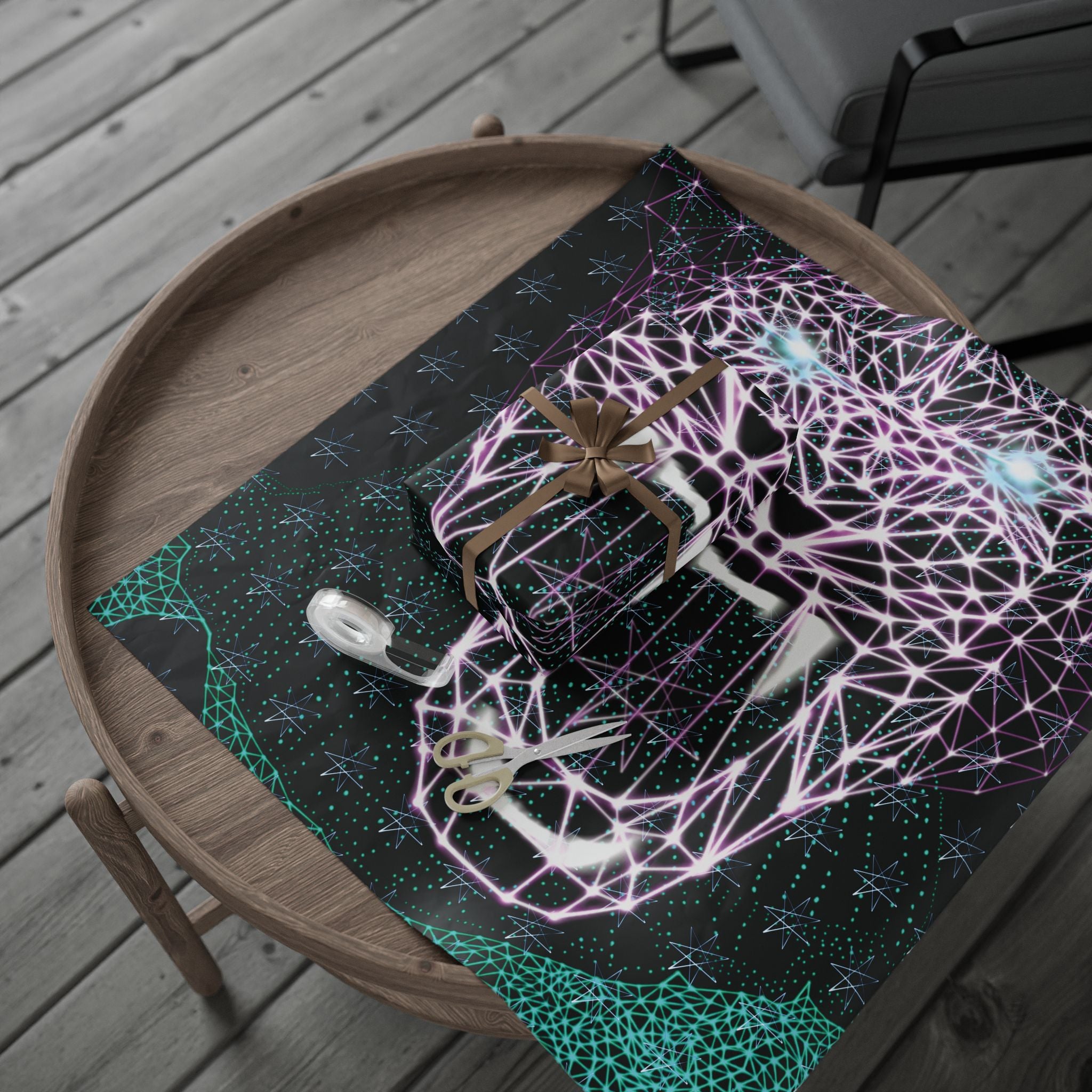 Wrapping Paper - Neon Polygon Fierce Design