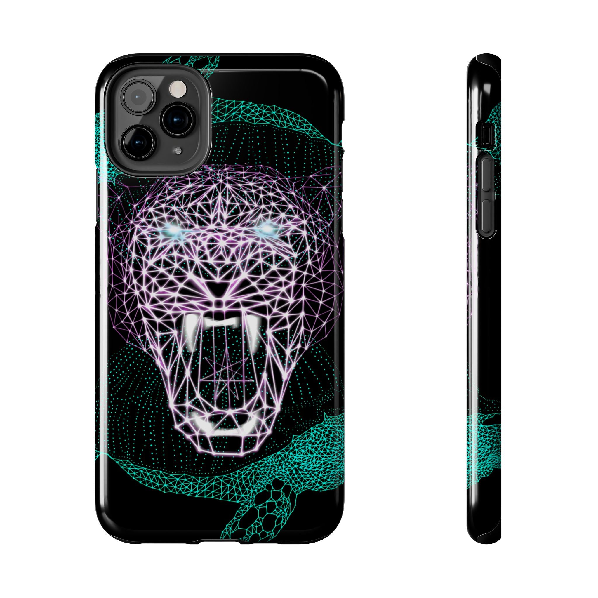 Phone Case - Fierce Panther Neon Polygon Design, Tough Phone Cases for Adventurers, Unique Smartphone Protector, Gift for Tech Lovers, Stylish Cell Phone [...]