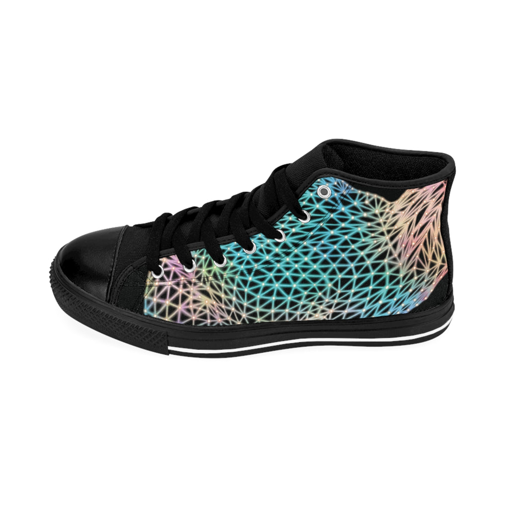 Men's Classic Sneakers - Ain't Nothin Neon Polygon Design