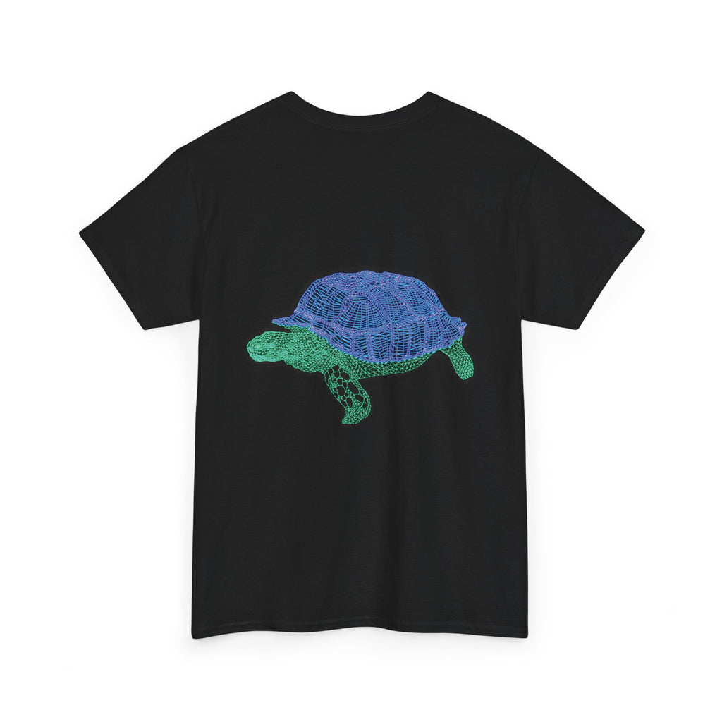 Unisex T-Shirt - Laser Tortoise In A Half Shell Neon Polygon Design - Casual Wear, Gift for Reptile Lovers, Animal Lovers Apparel, Unique Streetwear