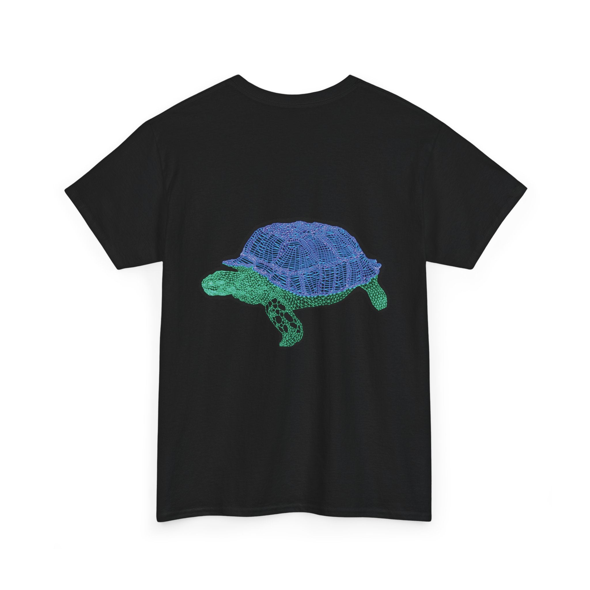 Unisex T-Shirt - Laser Tortoise In A Half Shell Neon Polygon Design - Casual Wear, Gift for Reptile Lovers, Animal Lovers Apparel, Unique Streetwear