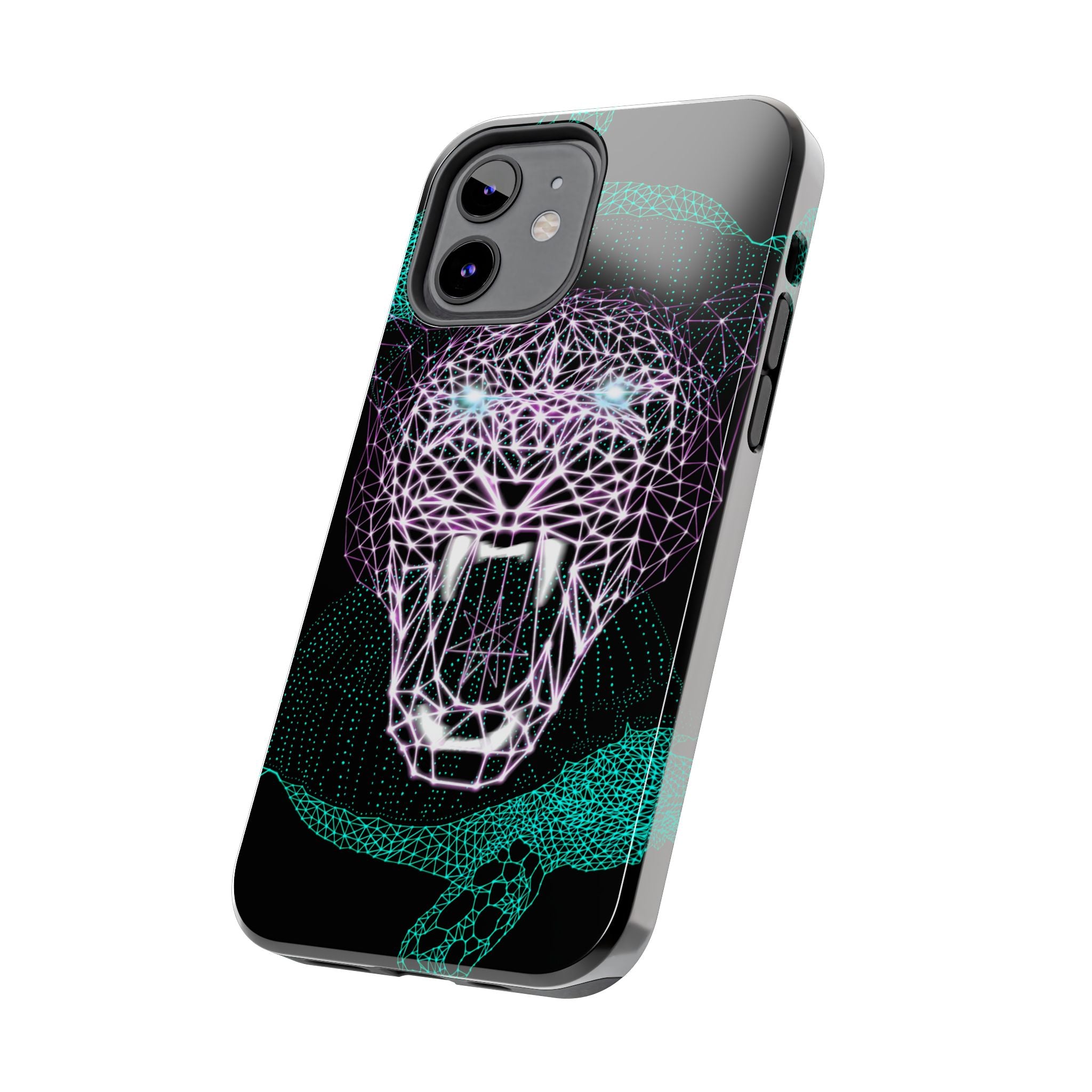Phone Case - Fierce Panther Neon Polygon Design, Tough Phone Cases for Adventurers, Unique Smartphone Protector, Gift for Tech Lovers, Stylish Cell Phone [...]