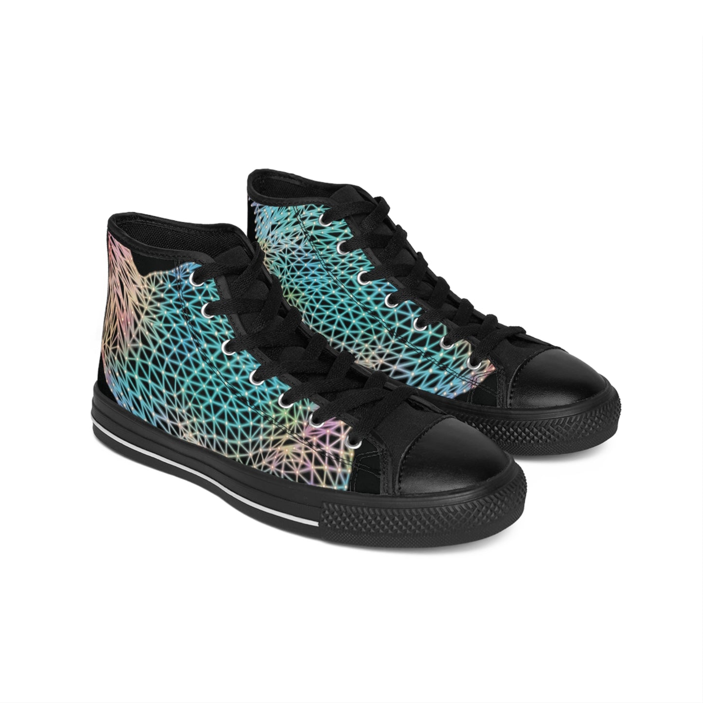 Men's Classic Sneakers - Ain't Nothin Neon Polygon Design
