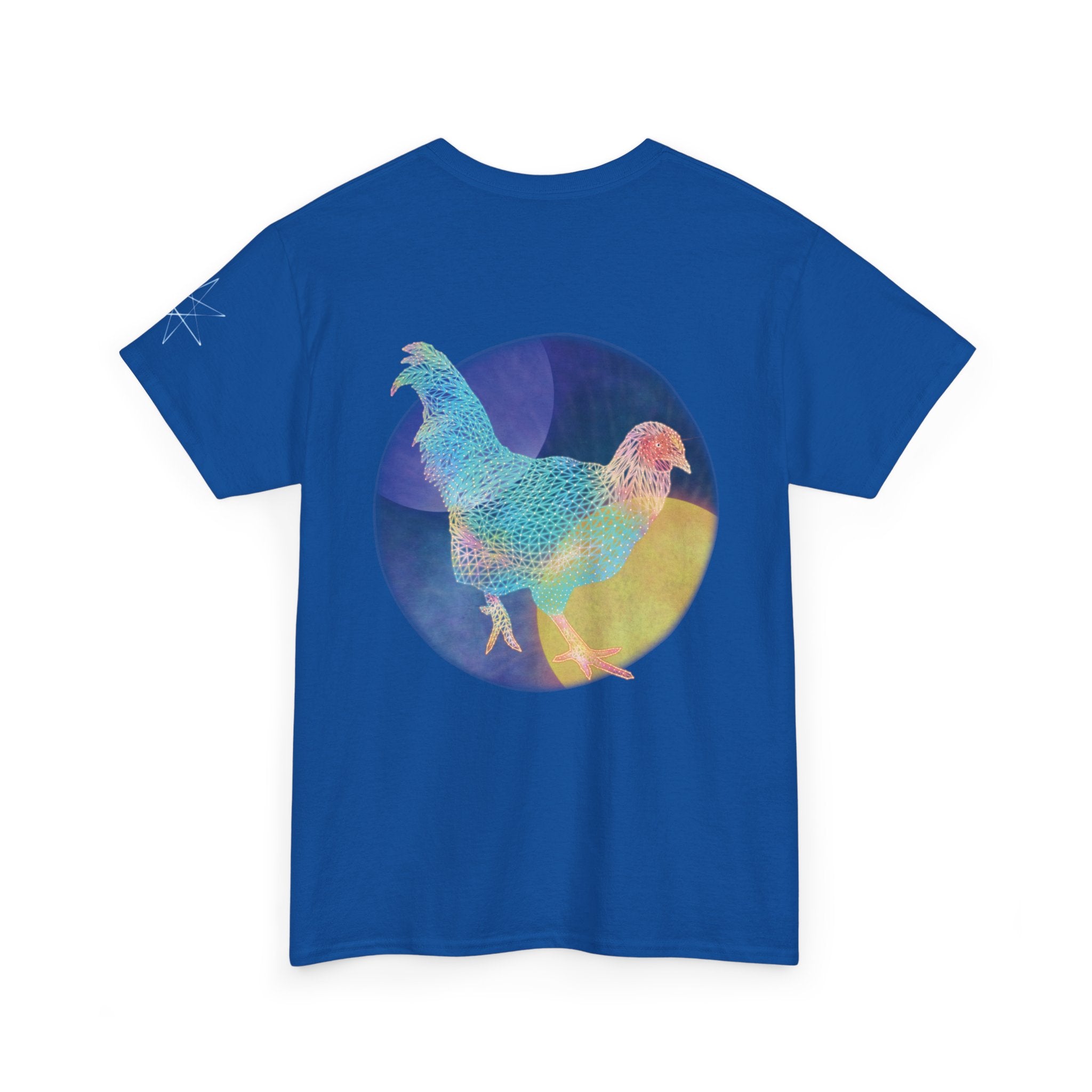 Unisex T-Shirt - Space Rooster Neon Polygon Design - Casual Wear, Gift for Reptile Lovers, Animal Lovers Apparel, Unique Streetwear