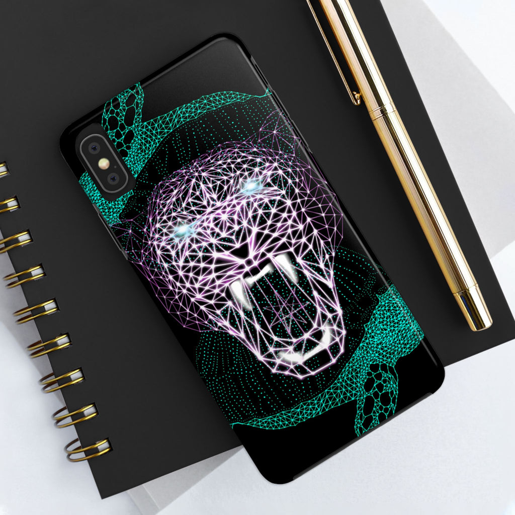 Phone Case - Fierce Panther Neon Polygon Design, Tough Phone Cases for Adventurers, Unique Smartphone Protector, Gift for Tech Lovers, Stylish Cell Phone [...]