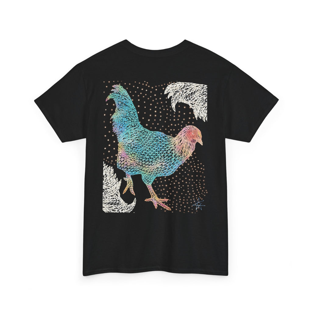 Unisex T-Shirt - Laser Rooster Neon Polygon Design - Casual Wear, Gift for Reptile Lovers, Animal Lovers Apparel, Unique Streetwear