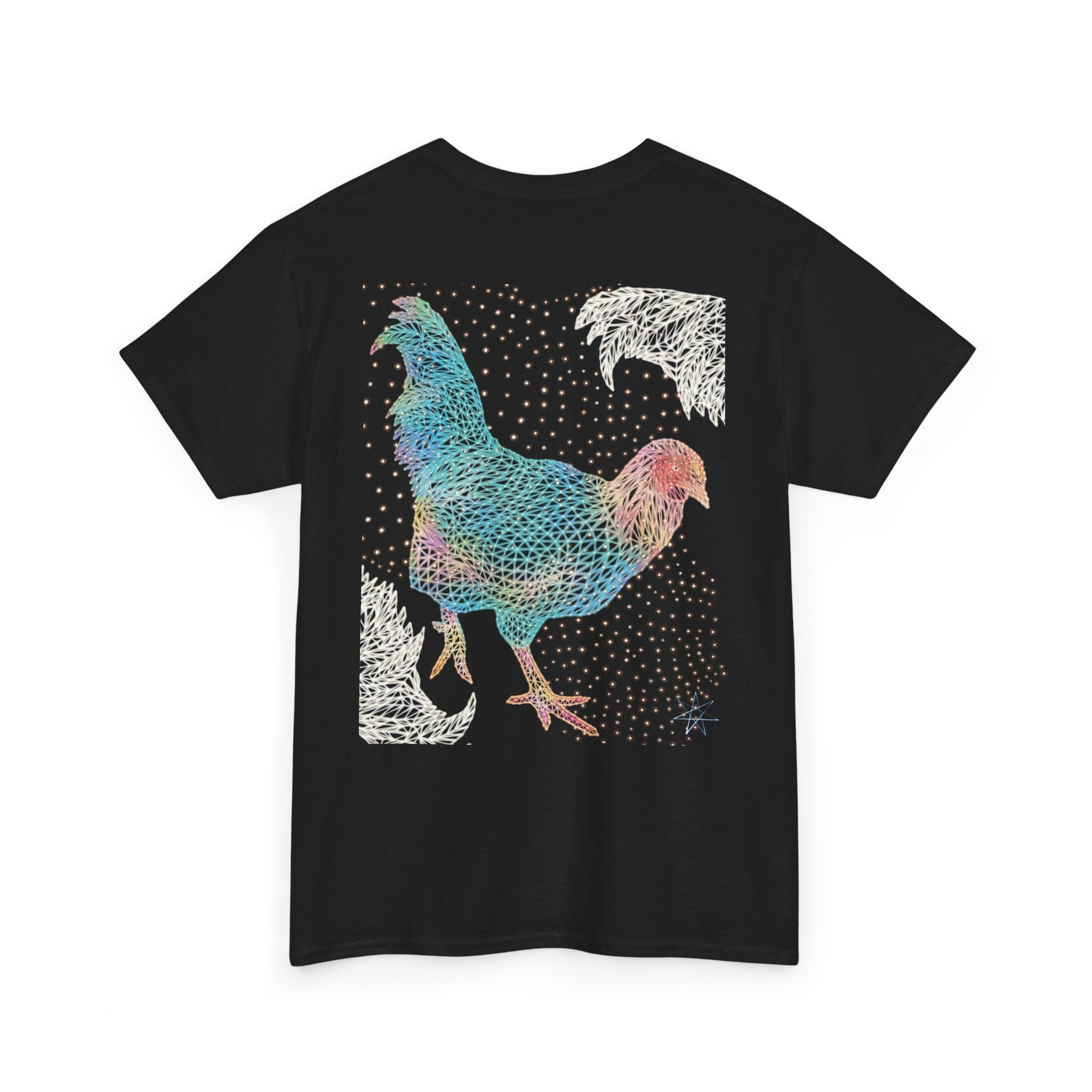 Unisex T-Shirt - Laser Rooster Neon Polygon Design - Casual Wear, Gift for Reptile Lovers, Animal Lovers Apparel, Unique Streetwear