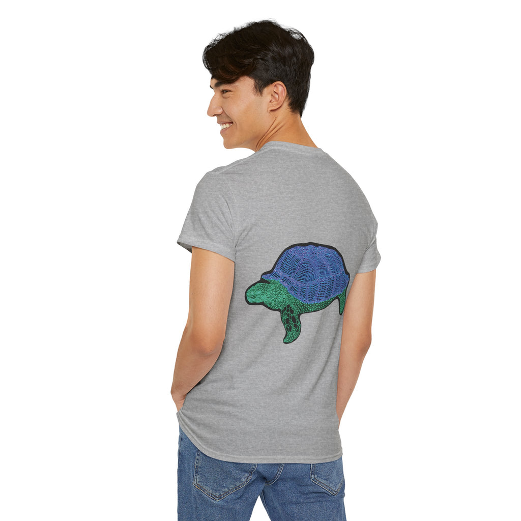Unisex T-Shirt - Laser Tortoise In A Half Shell Neon Polygon Design - Casual Wear, Gift for Reptile Lovers, Animal Lovers Apparel, Unique Streetwear