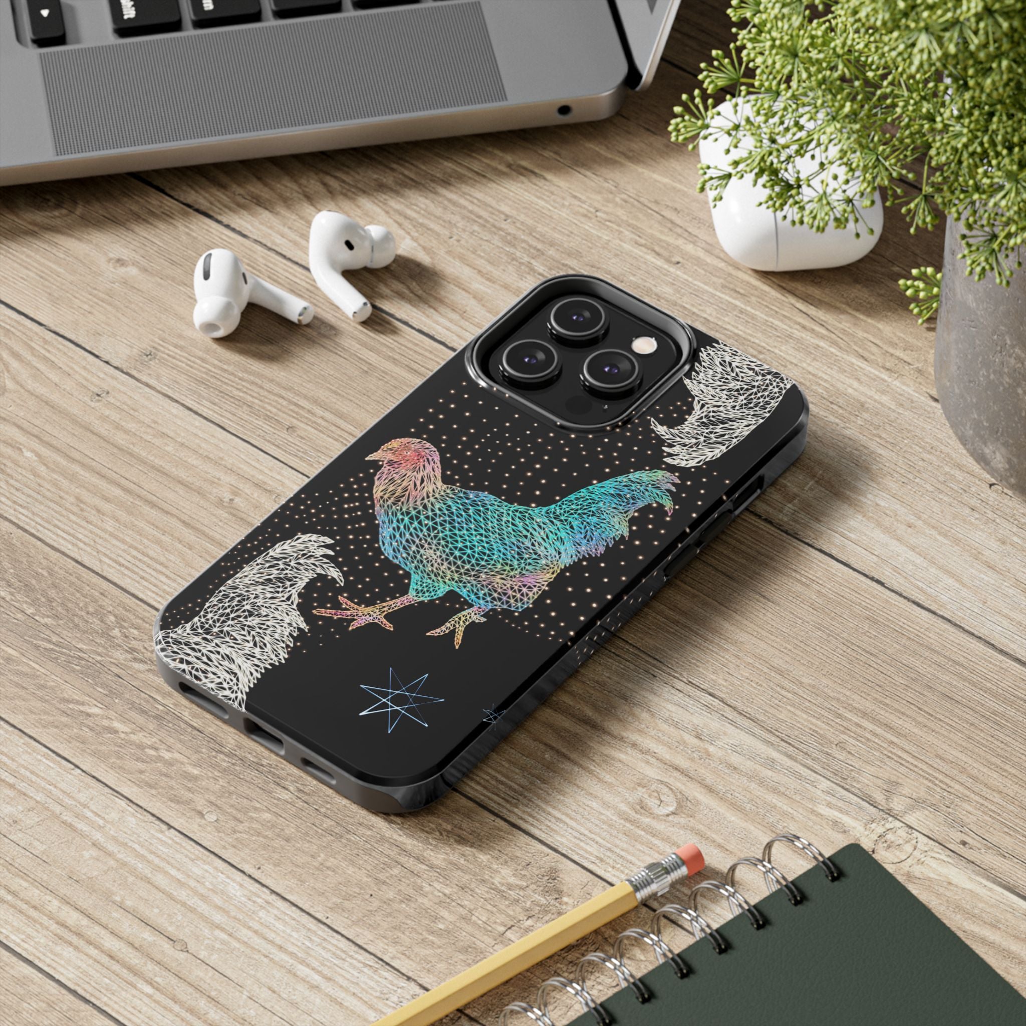 Phone Case - Fancy Rooster Neon Polygon Design, Tough Phone Cases for Adventurers, Unique Smartphone Protector, Gift for Tech Lovers, Stylish Cell Phone [...]