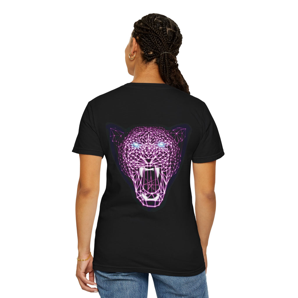 Unisex T-Shirt - Laser Panther Neon Polygon Design, Graphic Tee, Casual Wear, Gift for Cat Lovers, Animal Lovers Apparel, Unique Streetwear