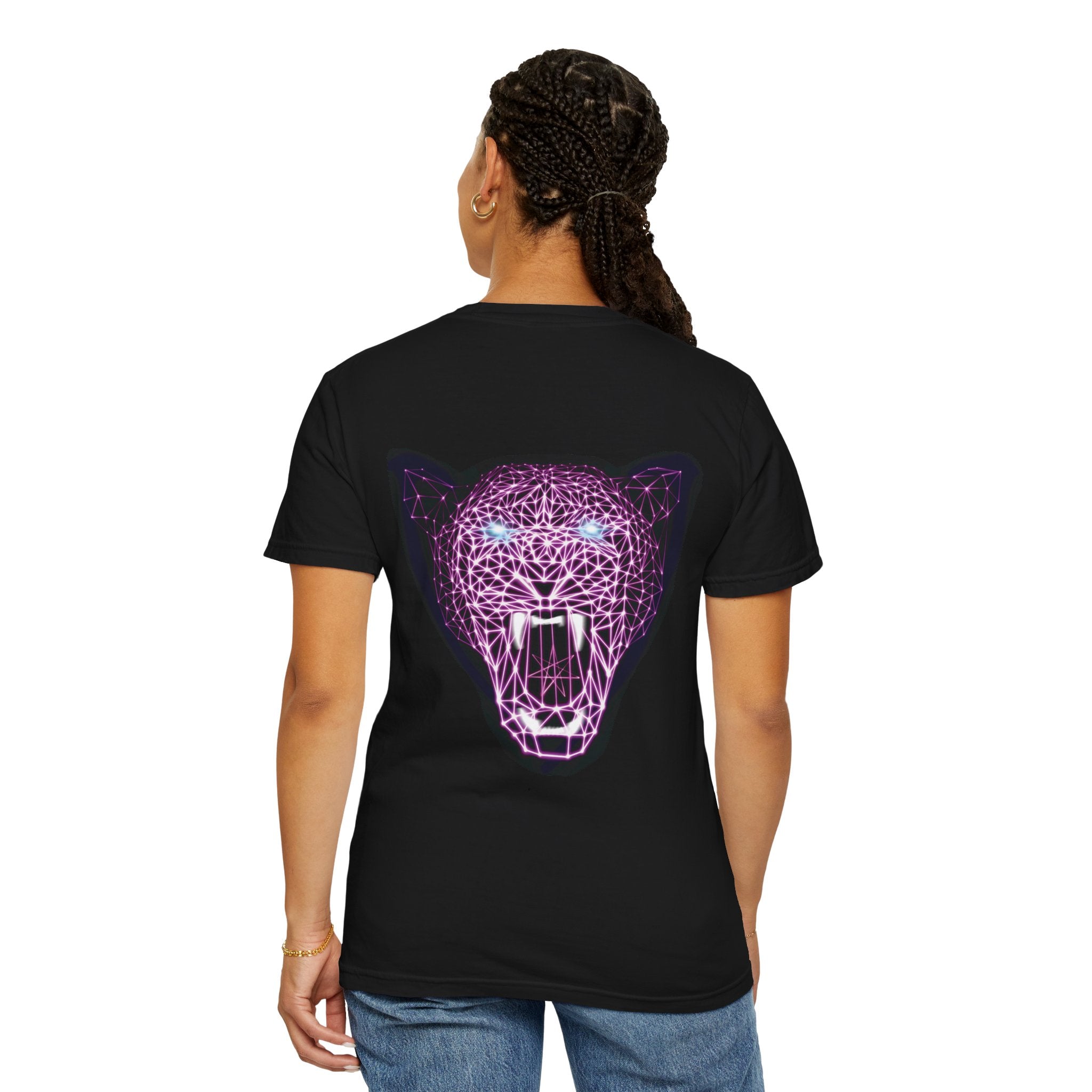 Unisex T-Shirt - Laser Panther Neon Polygon Design, Graphic Tee, Casual Wear, Gift for Cat Lovers, Animal Lovers Apparel, Unique Streetwear