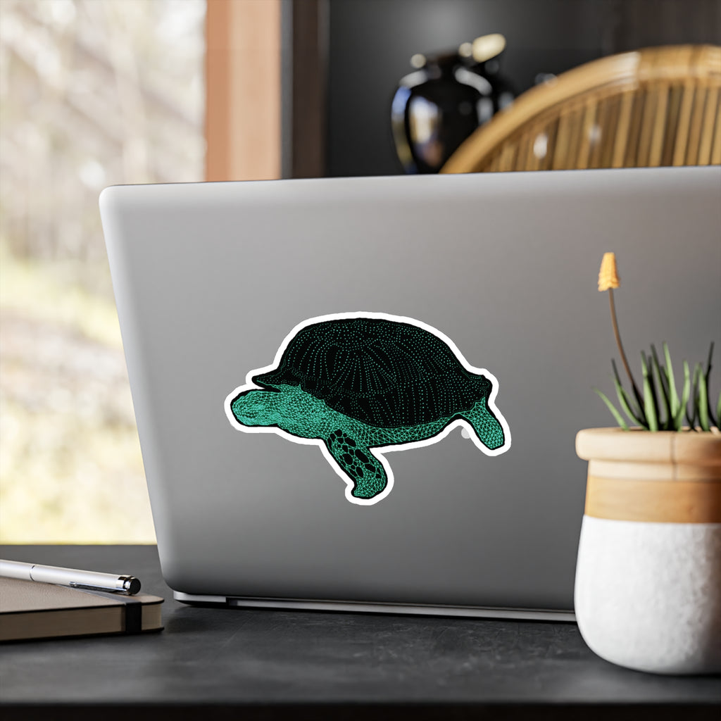 Vinyl Sticker/Decal - Laser Tortoise Neon Polygon Design, Kiss-Cut - Bold Stickers for Home Decor, Car Accessories, Gifts, and Urban Art!