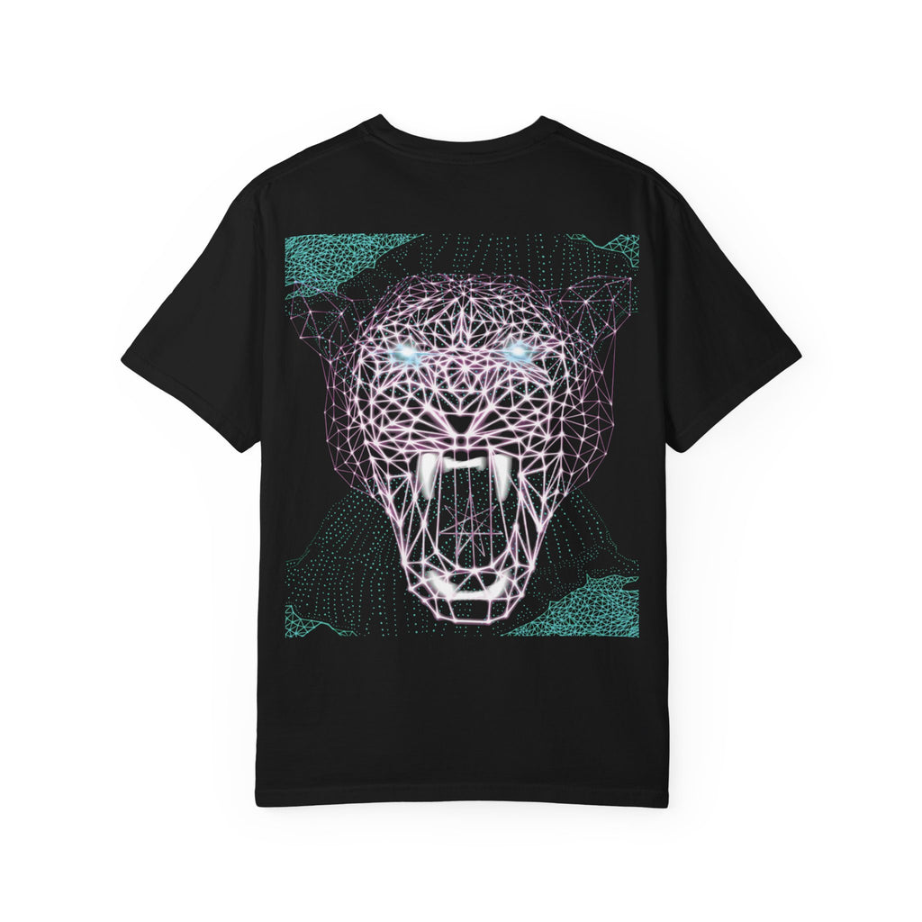 Unisex T-Shirt - Fierce Neon Polygon Design, Graphic Tee, Casual Wear, Gift for Cat Lovers, Animal Lovers Apparel, Unique Streetwear