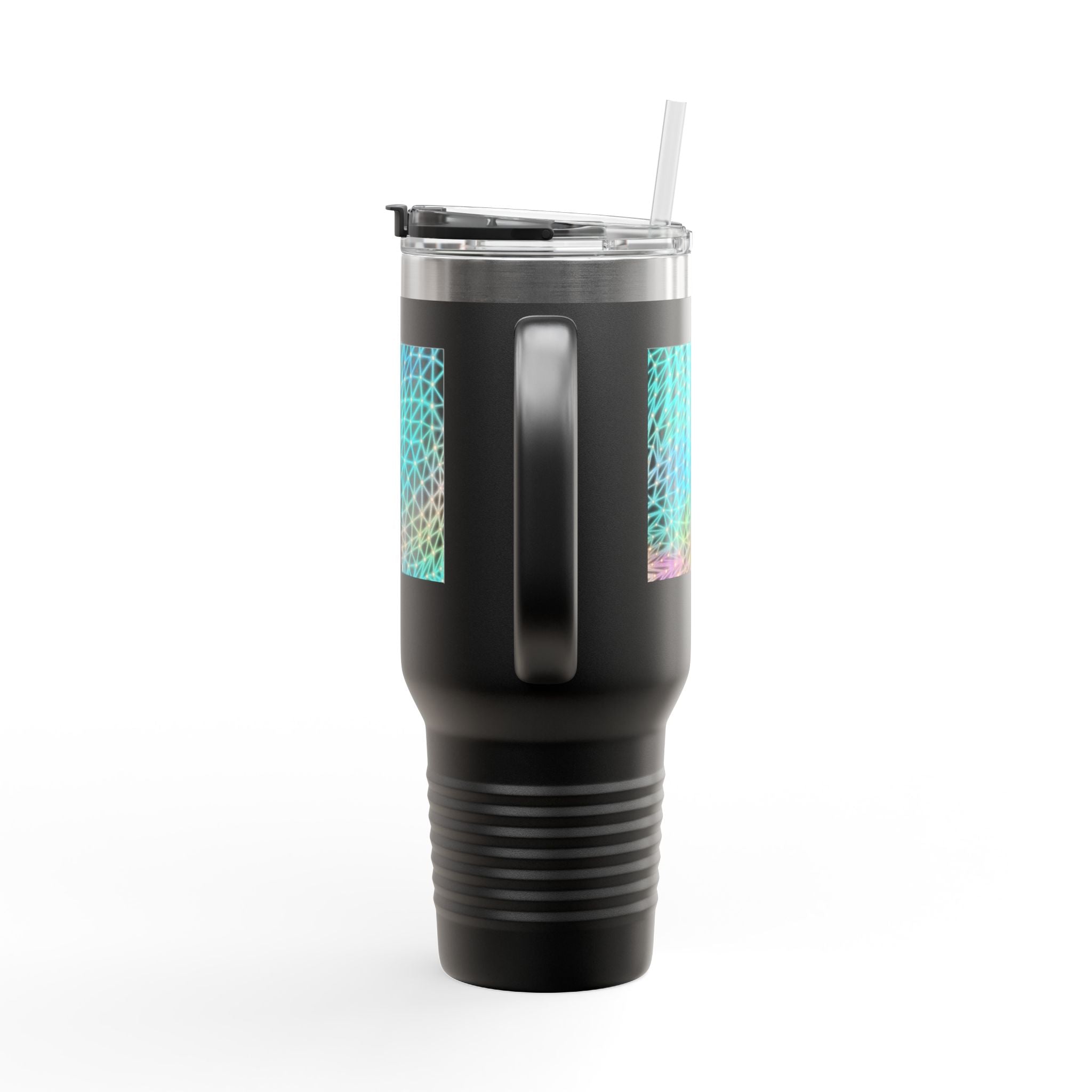 Compact Insulated Travel Mug - Ain't Nothing Neon Polygon Design, Perfect for on-the-go coffee lovers, Durable tumbler, Outdoor adventures, Birthday [...]