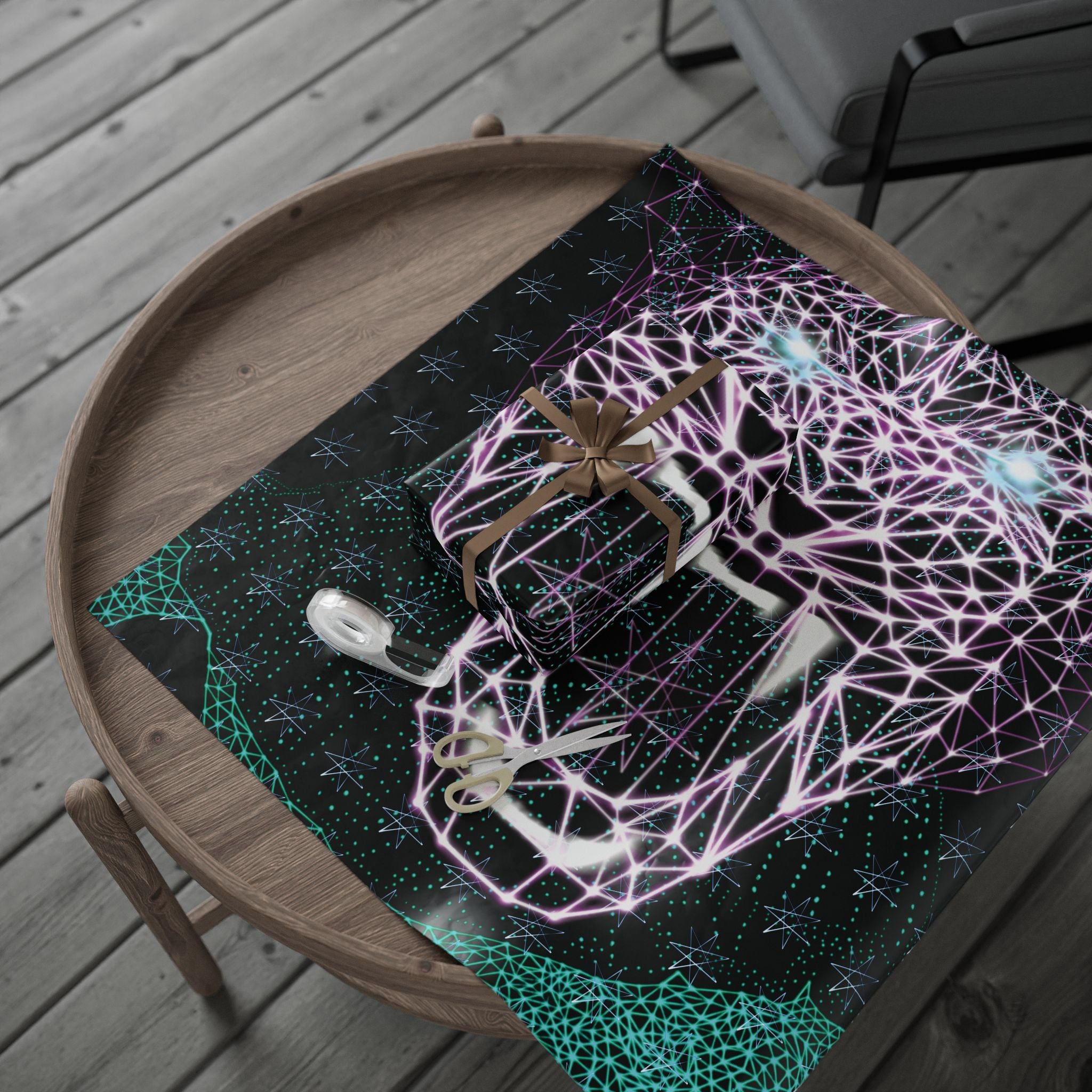 Wrapping Paper - Neon Polygon Fierce Design