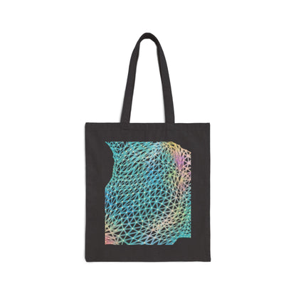 Cotton Canvas Tote - Fancy Rooster Neon Polygon Design, Bag Stylish Reusable Tote, Eco-Friendly Shopping Bag, Festival Accessory, Unique Gift