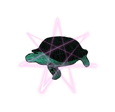 Vinyl Sticker/Decal - Laser Tortoise Neon Polygon Design, Kiss-Cut - Bold Stickers for Home Decor, Car Accessories, Gifts, and Urban Art!