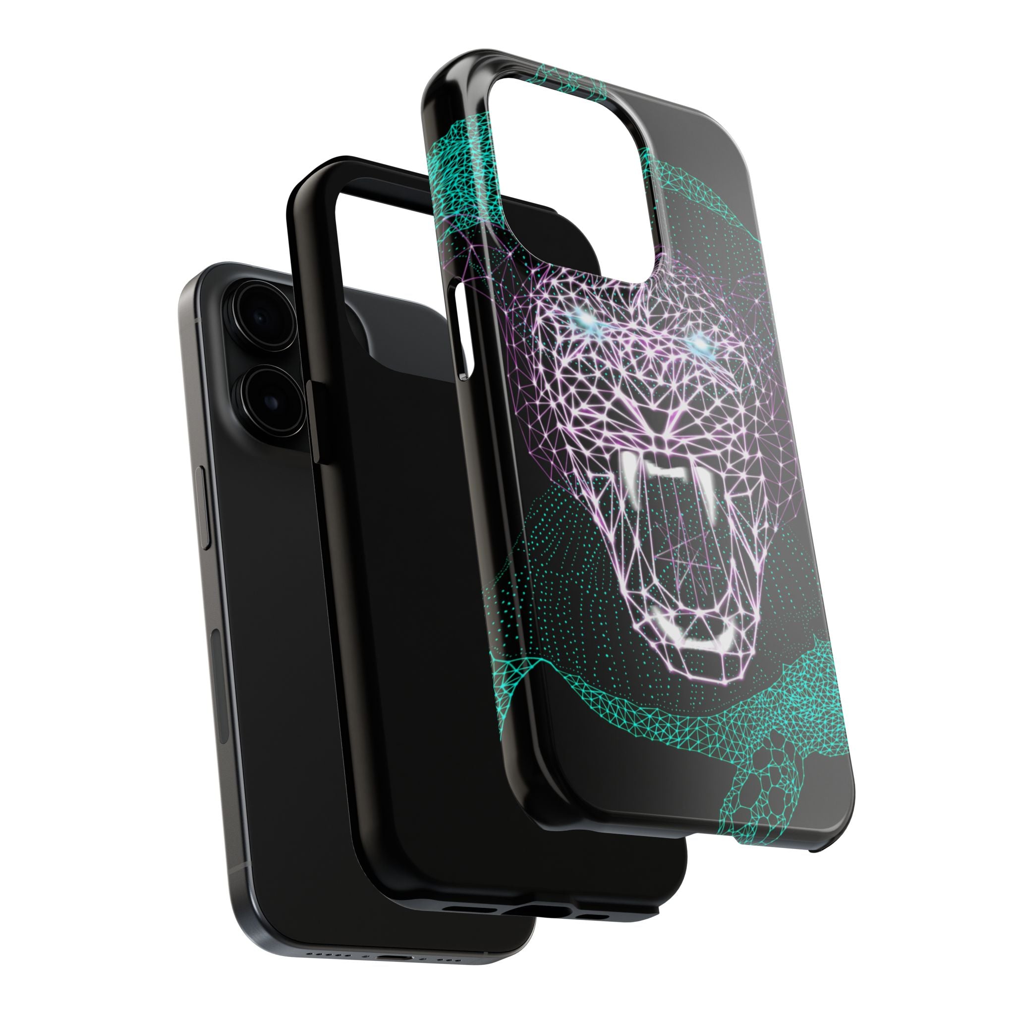 Phone Case - Fierce Panther Neon Polygon Design, Tough Phone Cases for Adventurers, Unique Smartphone Protector, Gift for Tech Lovers, Stylish Cell Phone [...]
