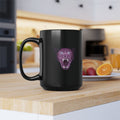 Black Mug (11oz, 15oz) - Laser Panther Neon Polygon Design