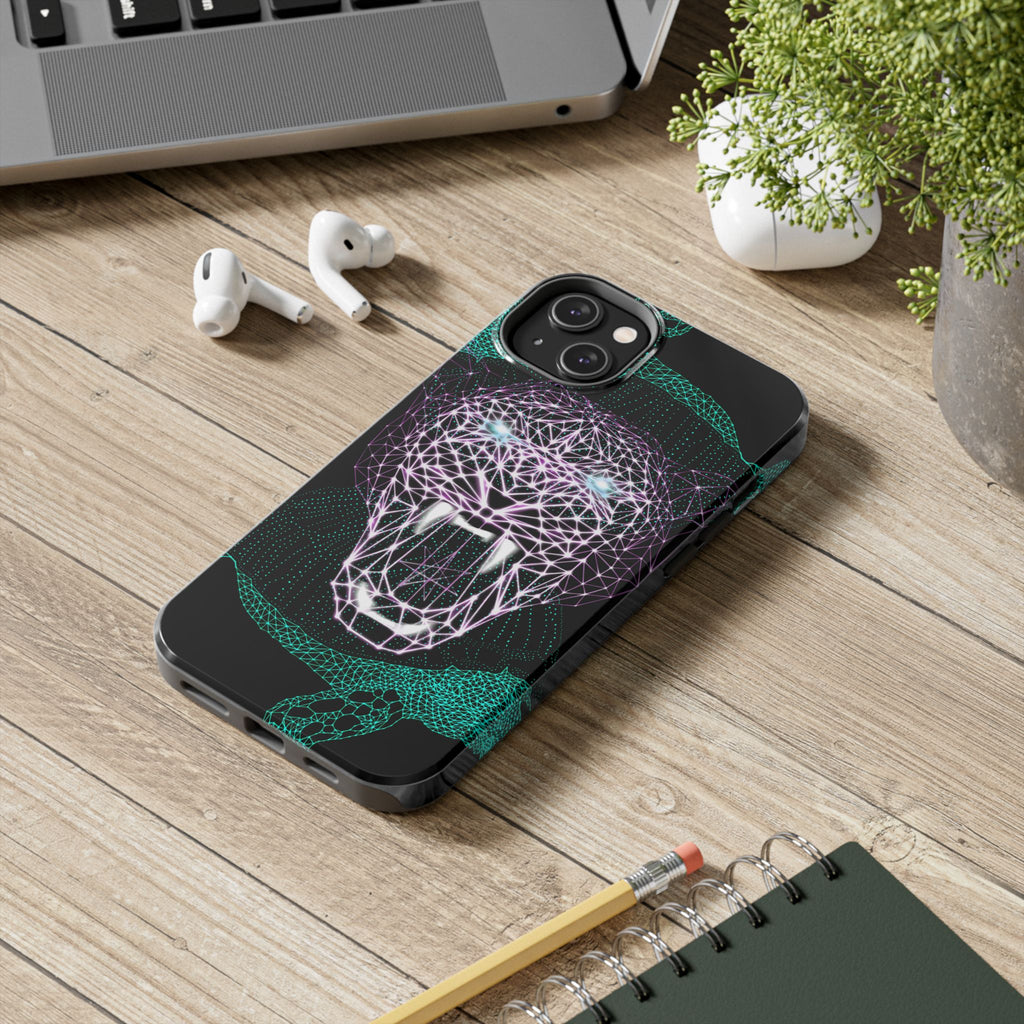 Phone Case - Fierce Panther Neon Polygon Design, Tough Phone Cases for Adventurers, Unique Smartphone Protector, Gift for Tech Lovers, Stylish Cell Phone [...]
