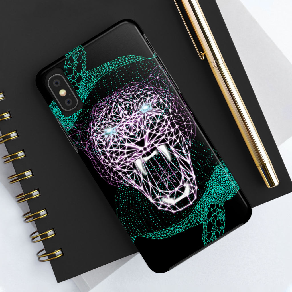 Phone Case - Fierce Panther Neon Polygon Design, Tough Phone Cases for Adventurers, Unique Smartphone Protector, Gift for Tech Lovers, Stylish Cell Phone [...]