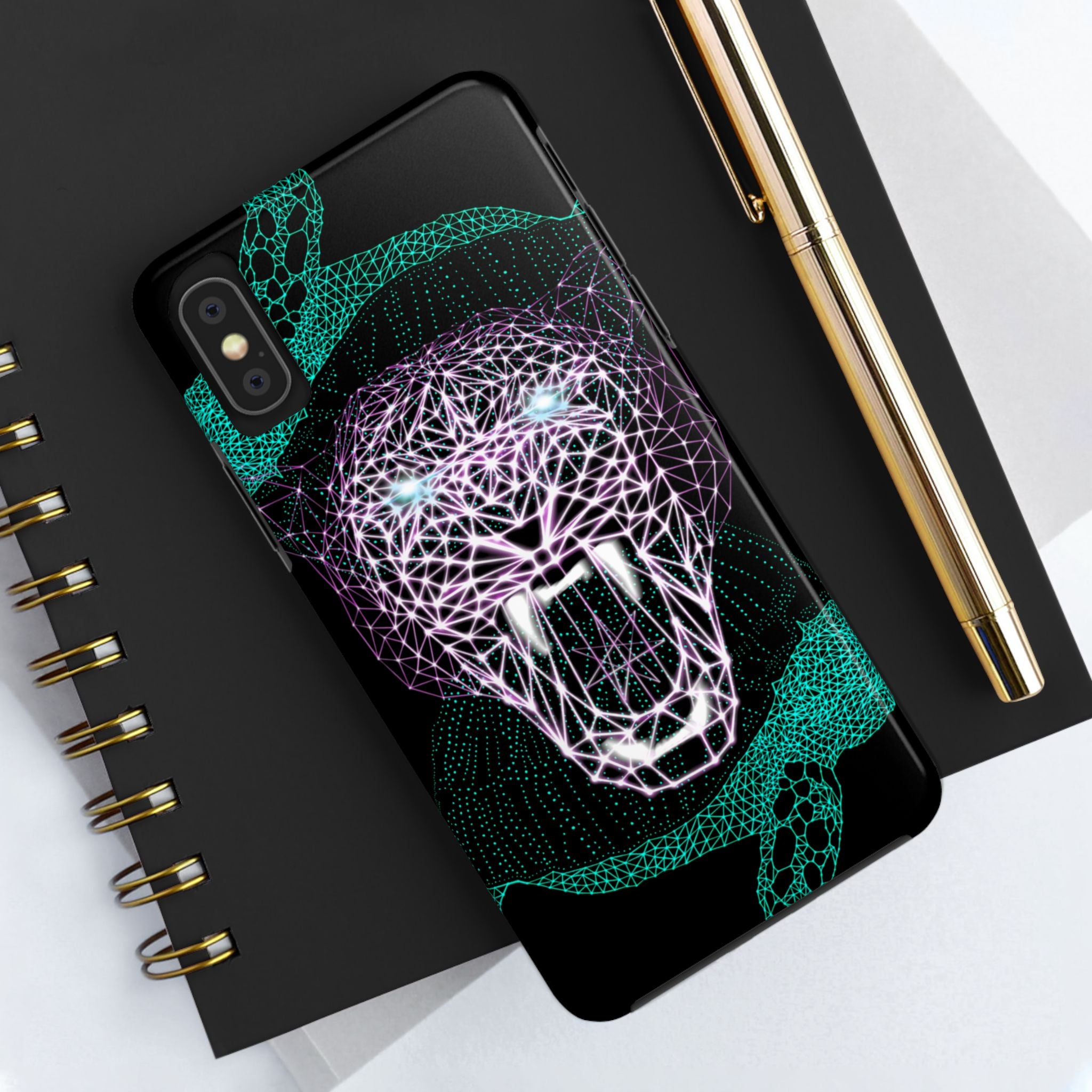 Phone Case - Fierce Panther Neon Polygon Design, Tough Phone Cases for Adventurers, Unique Smartphone Protector, Gift for Tech Lovers, Stylish Cell Phone [...]