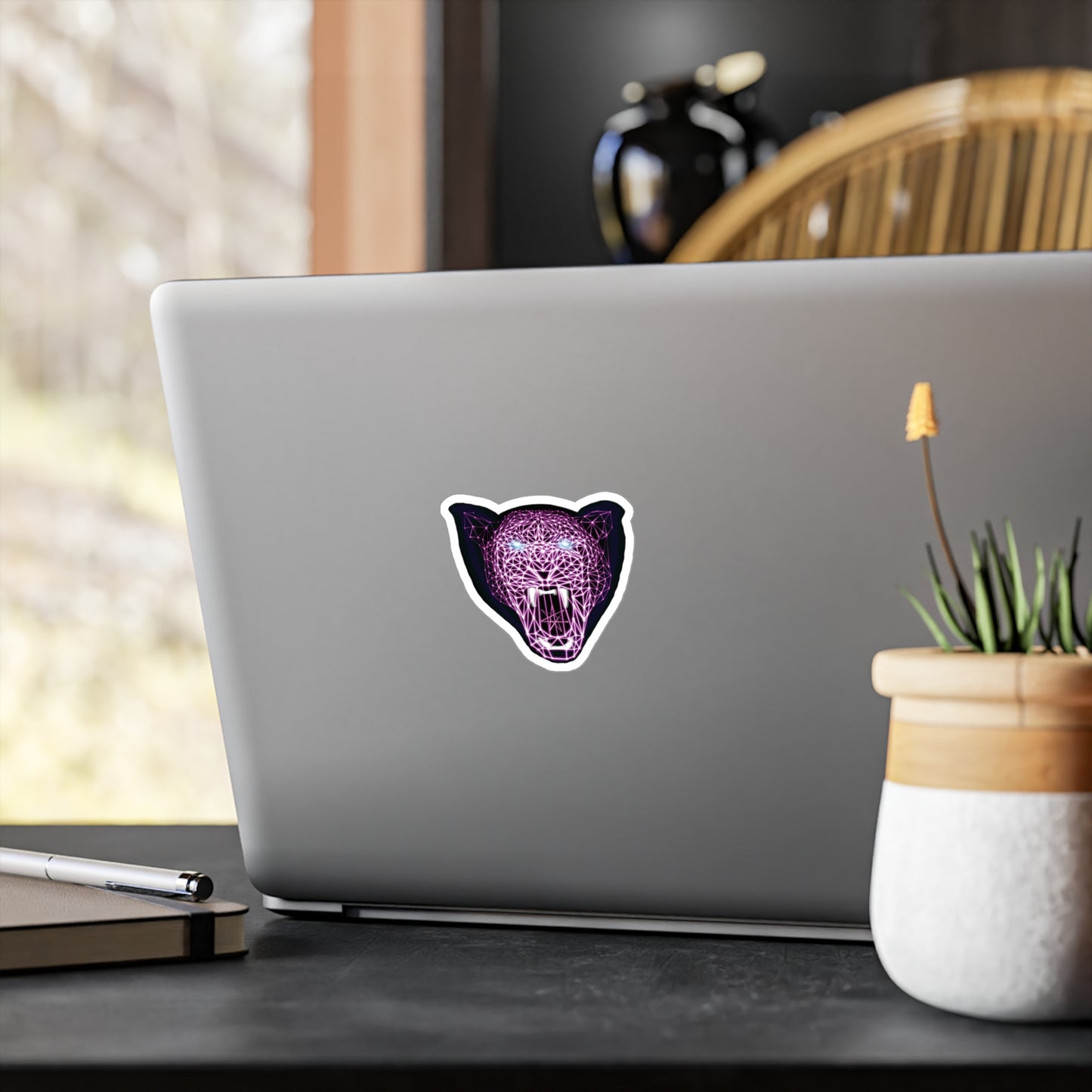 Vinyl Sticker/Decal - Laser Panther Neon Polygon Design, Kiss-Cut - Bold Stickers for Home Decor, Car Accessories, Gifts, and Urban Art!