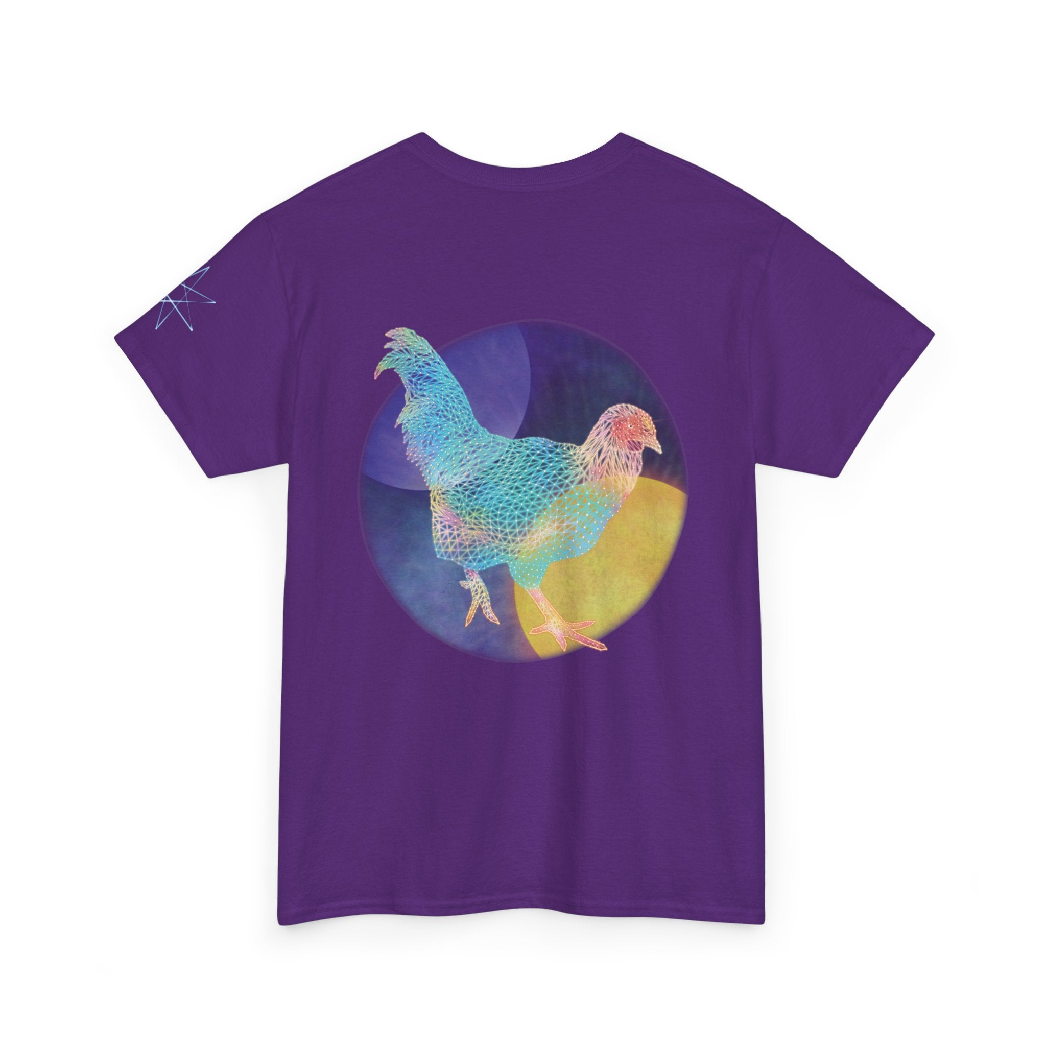 Unisex T-Shirt - Space Rooster Neon Polygon Design - Casual Wear, Gift for Reptile Lovers, Animal Lovers Apparel, Unique Streetwear