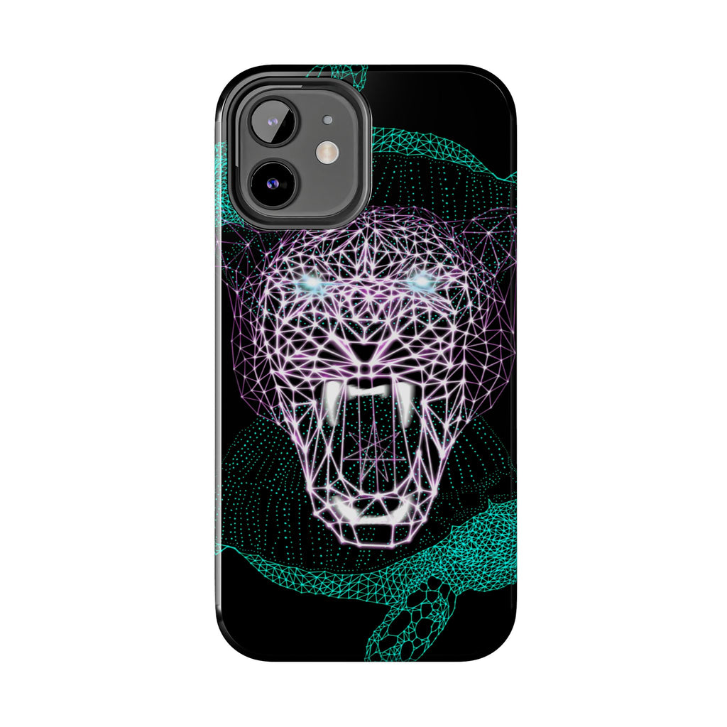 Phone Case - Fierce Panther Neon Polygon Design, Tough Phone Cases for Adventurers, Unique Smartphone Protector, Gift for Tech Lovers, Stylish Cell Phone [...]