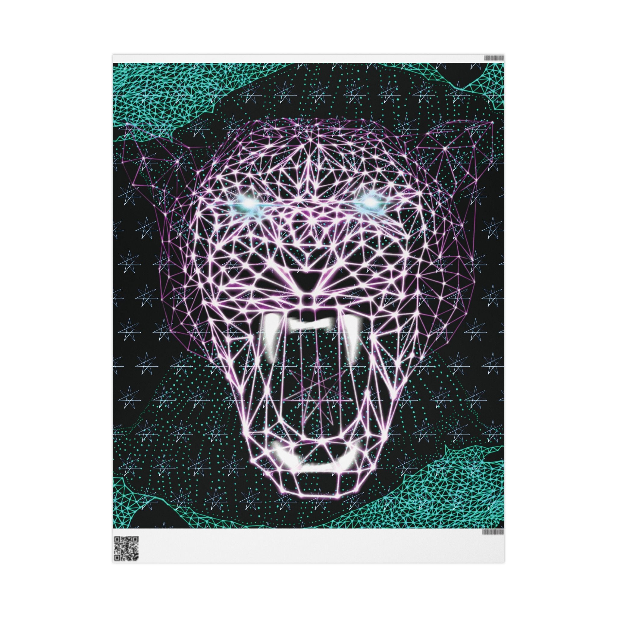 Wrapping Paper - Neon Polygon Fierce Design