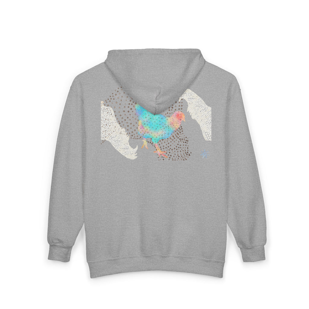 Colorful Rooster Zip-Up Hoodie, Cozy Sweatshirt for Farm Lovers, Animal Lover Gift, Perfect for Fall Fashion, Casual Layering