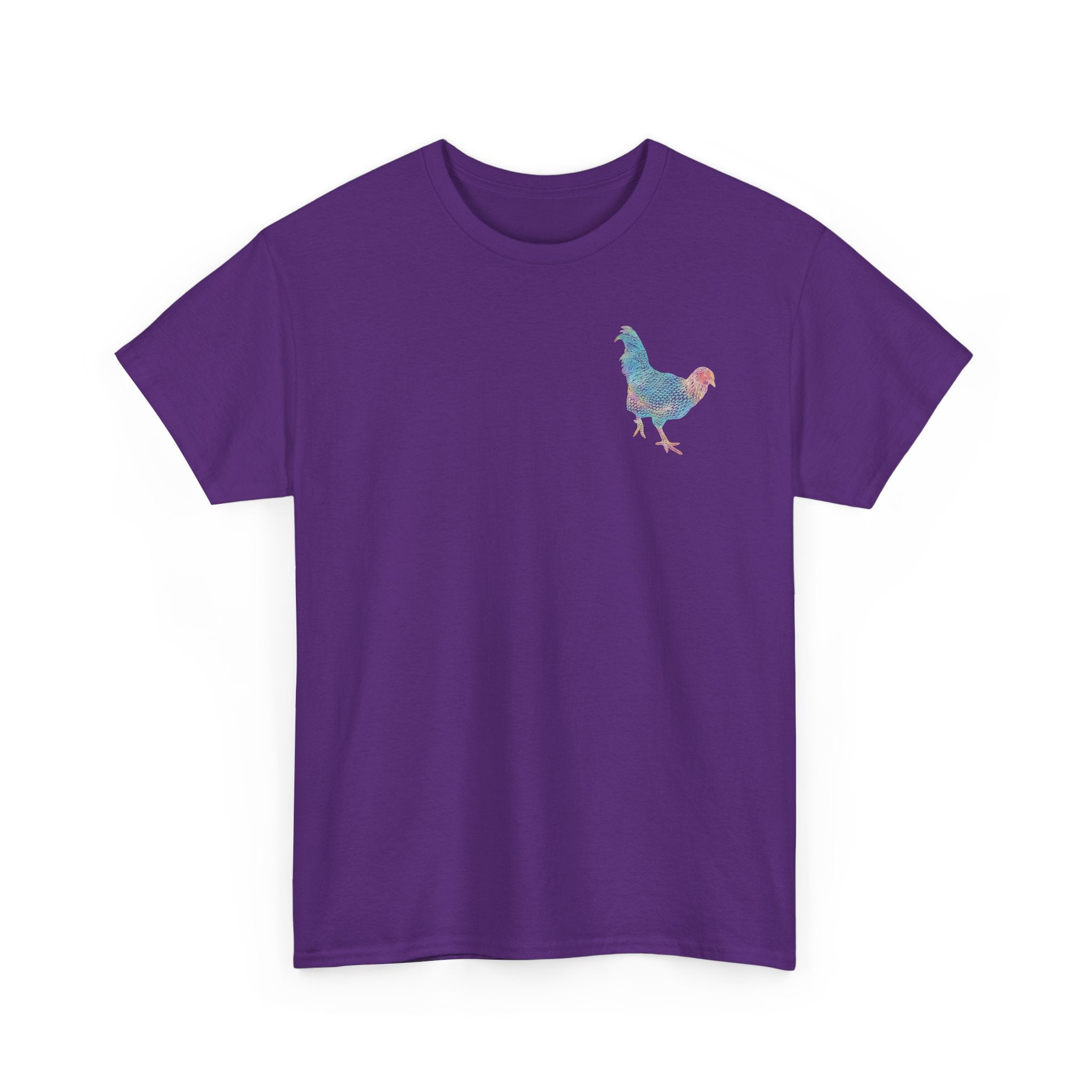 Unisex T-Shirt - Laser Rooster Neon Polygon Design - Casual Wear, Gift for Reptile Lovers, Animal Lovers Apparel, Unique Streetwear