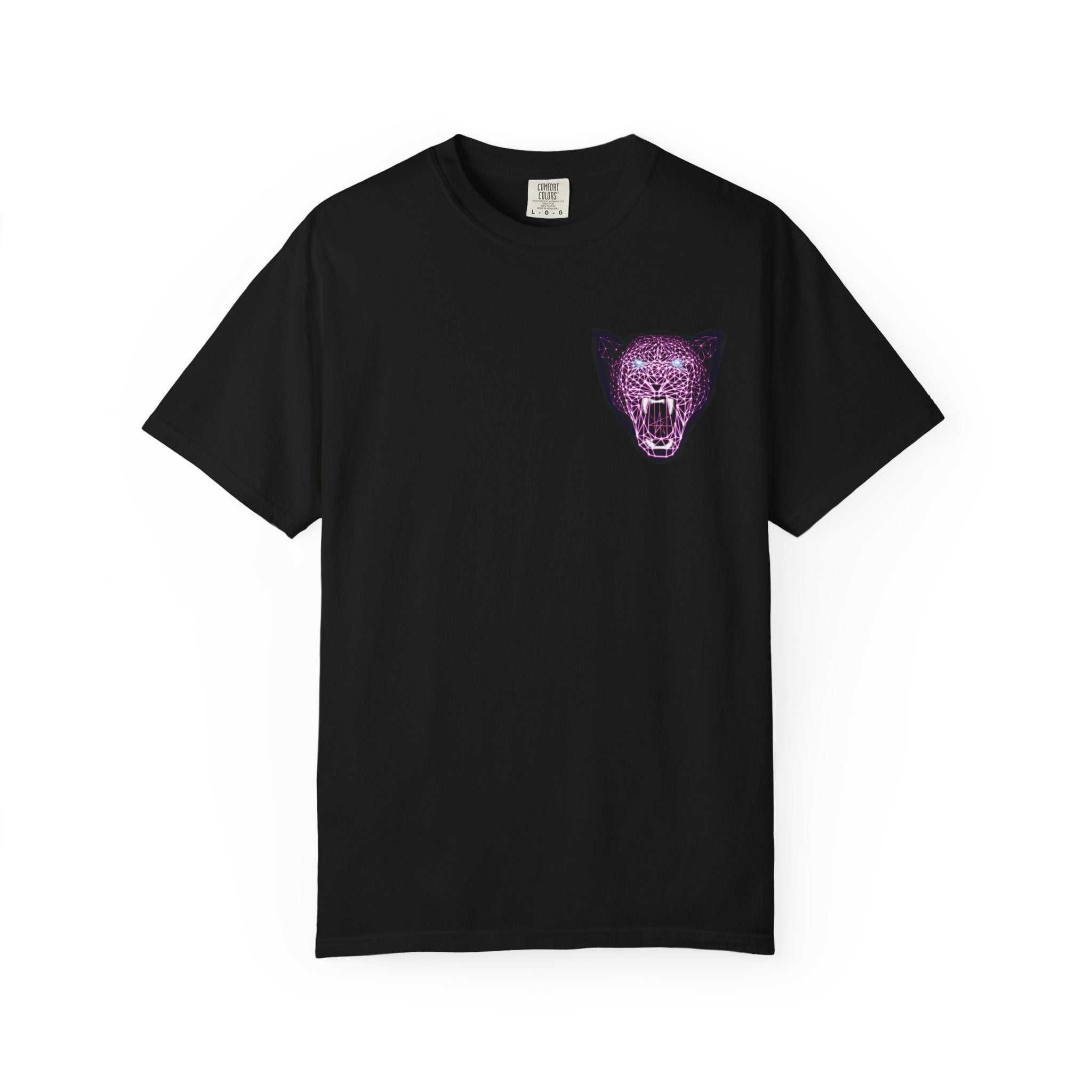 Unisex T-Shirt - Laser Panther Neon Polygon Design, Graphic Tee, Casual Wear, Gift for Cat Lovers, Animal Lovers Apparel, Unique Streetwear