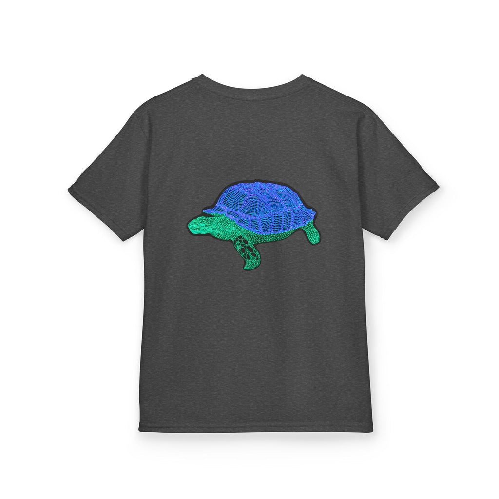 Kids Tortoise Tee — Cute Blue Green Sea Turtle Graphic Shirt for Children