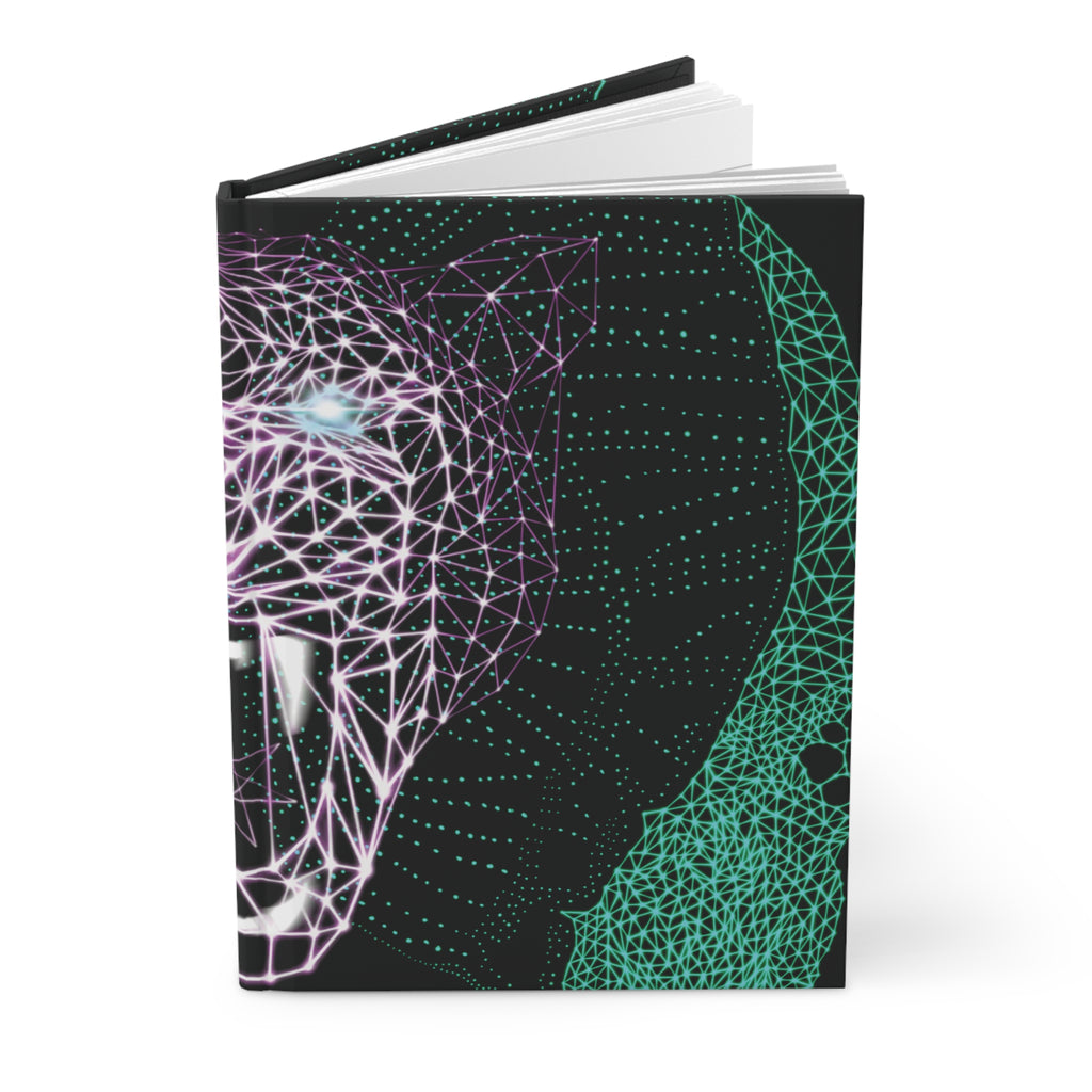 Hardcover Journal Matte -Neon Polygon Fierce Design, Stylish Modern Design for Writers, Students, Poets