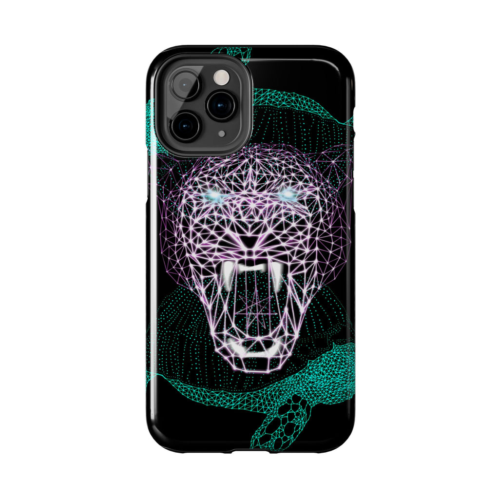 Phone Case - Fierce Panther Neon Polygon Design, Tough Phone Cases for Adventurers, Unique Smartphone Protector, Gift for Tech Lovers, Stylish Cell Phone [...]
