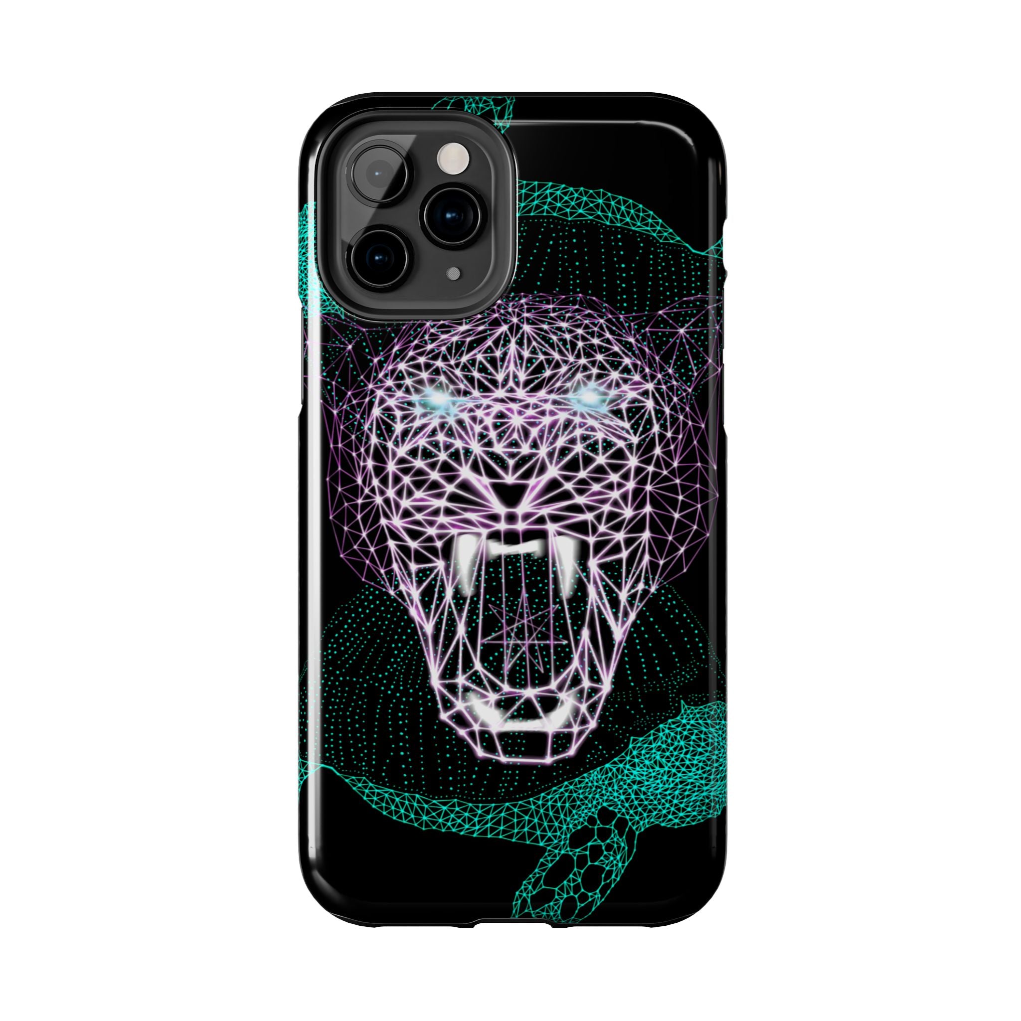 Phone Case - Fierce Panther Neon Polygon Design, Tough Phone Cases for Adventurers, Unique Smartphone Protector, Gift for Tech Lovers, Stylish Cell Phone [...]