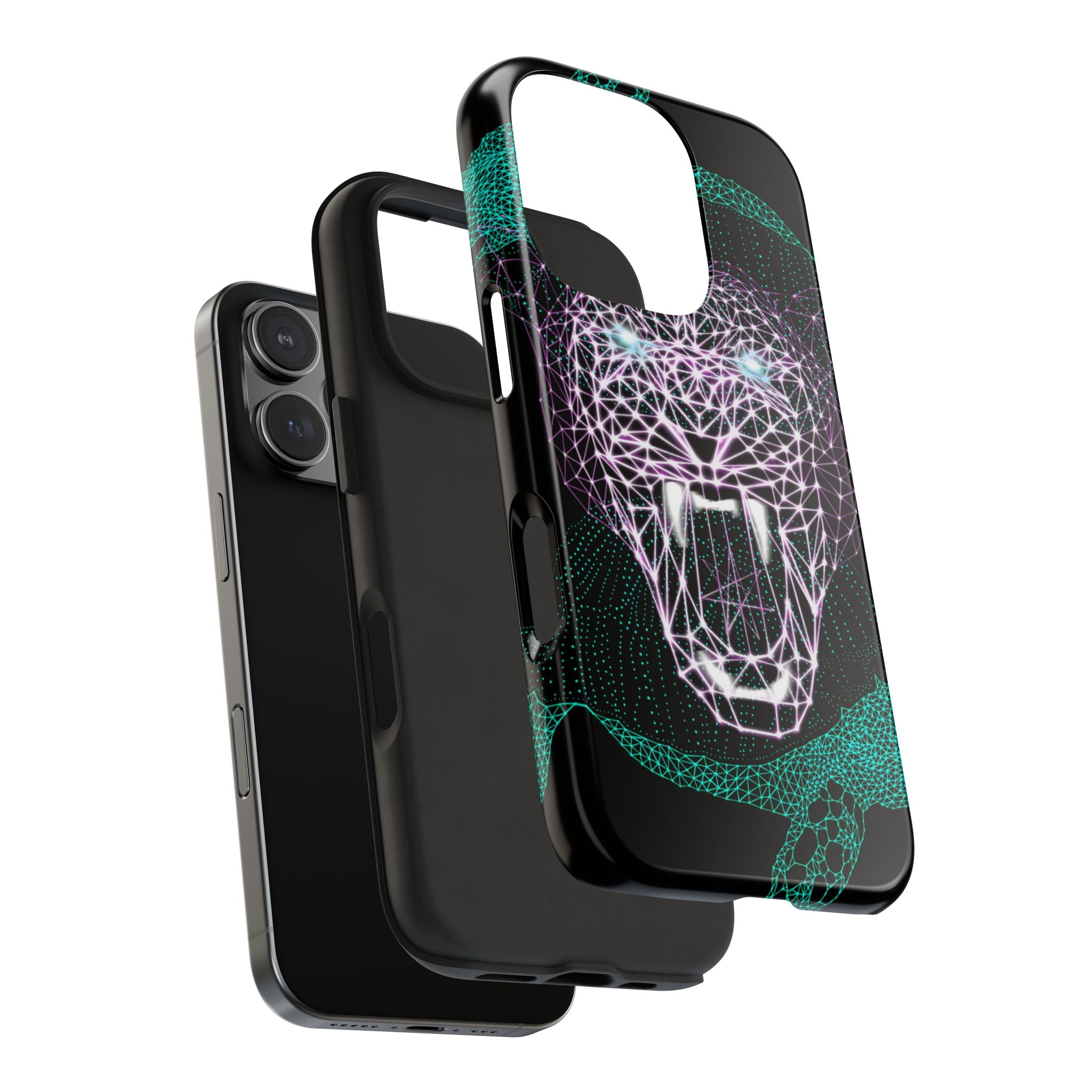 Phone Case - Fierce Panther Neon Polygon Design, Tough Phone Cases for Adventurers, Unique Smartphone Protector, Gift for Tech Lovers, Stylish Cell Phone [...]