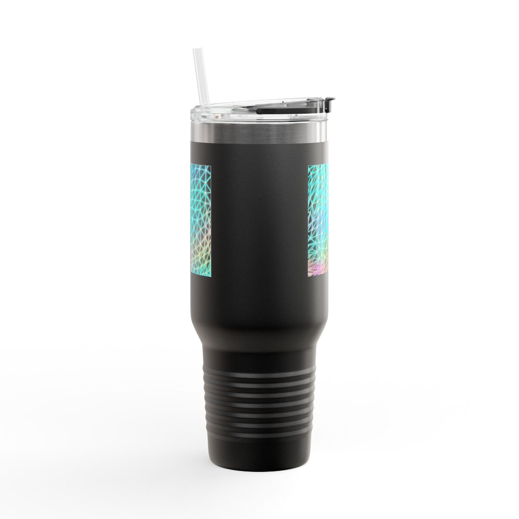 Compact Insulated Travel Mug - Ain't Nothing Neon Polygon Design, Perfect for on-the-go coffee lovers, Durable tumbler, Outdoor adventures, Birthday [...]