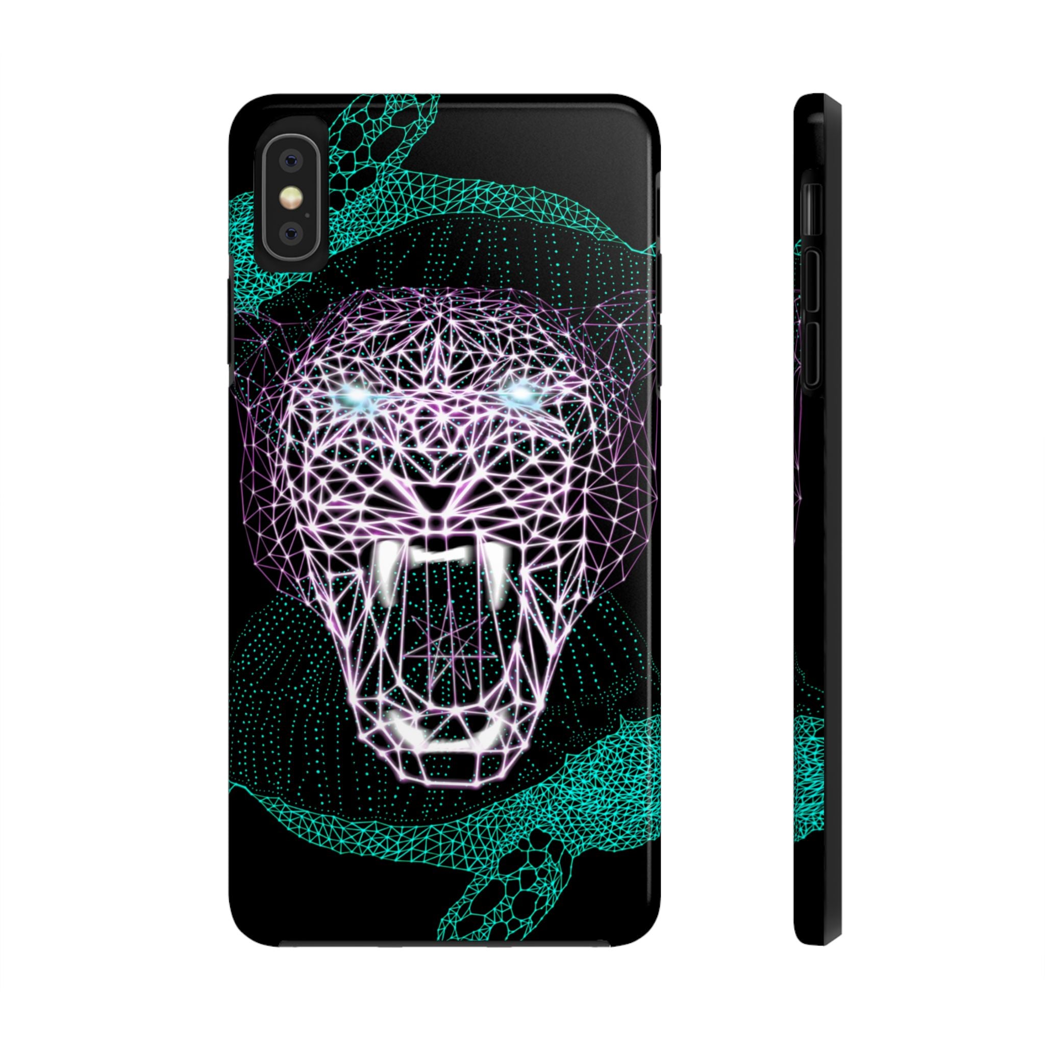 Phone Case - Fierce Panther Neon Polygon Design, Tough Phone Cases for Adventurers, Unique Smartphone Protector, Gift for Tech Lovers, Stylish Cell Phone [...]