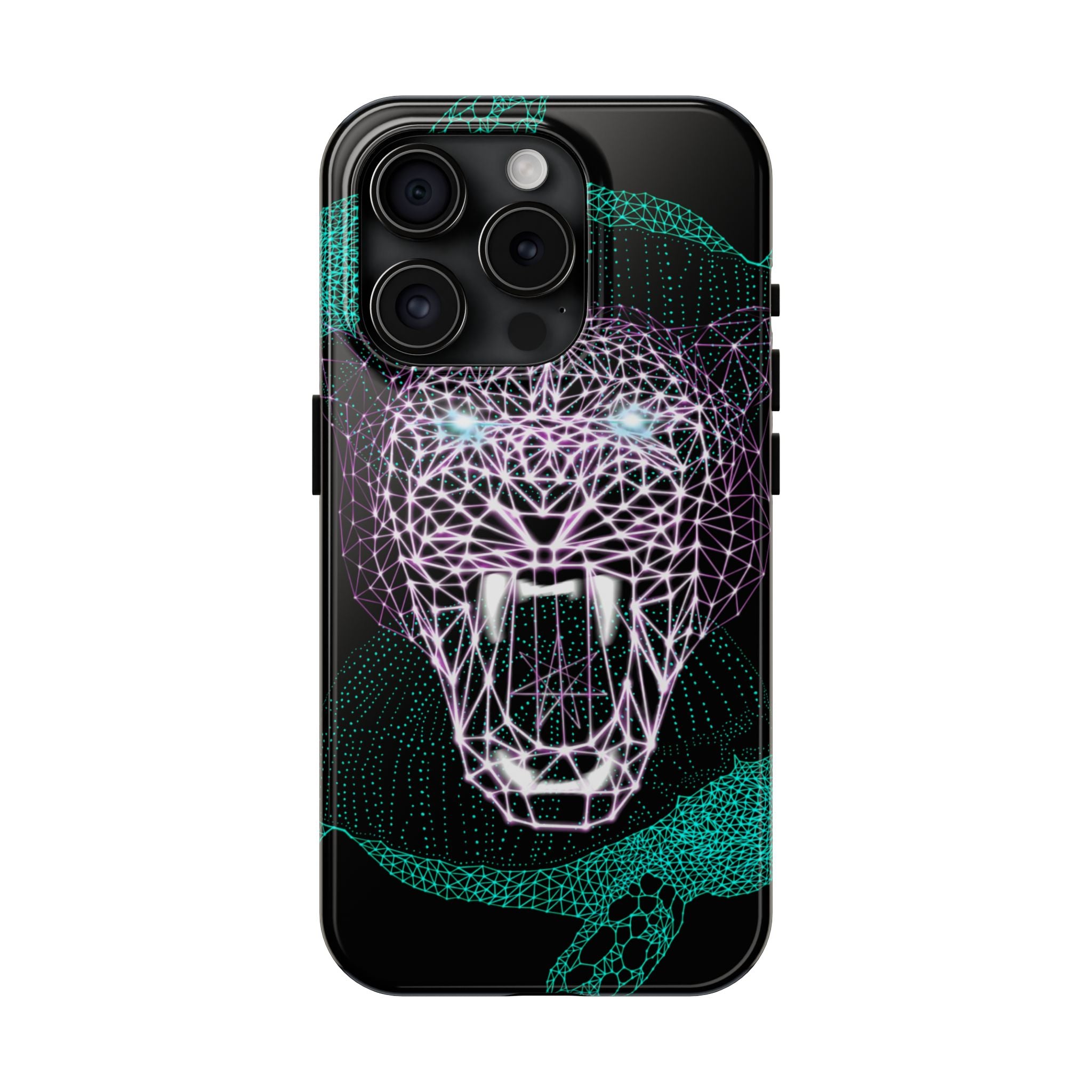 Phone Case - Fierce Panther Neon Polygon Design, Tough Phone Cases for Adventurers, Unique Smartphone Protector, Gift for Tech Lovers, Stylish Cell Phone [...]