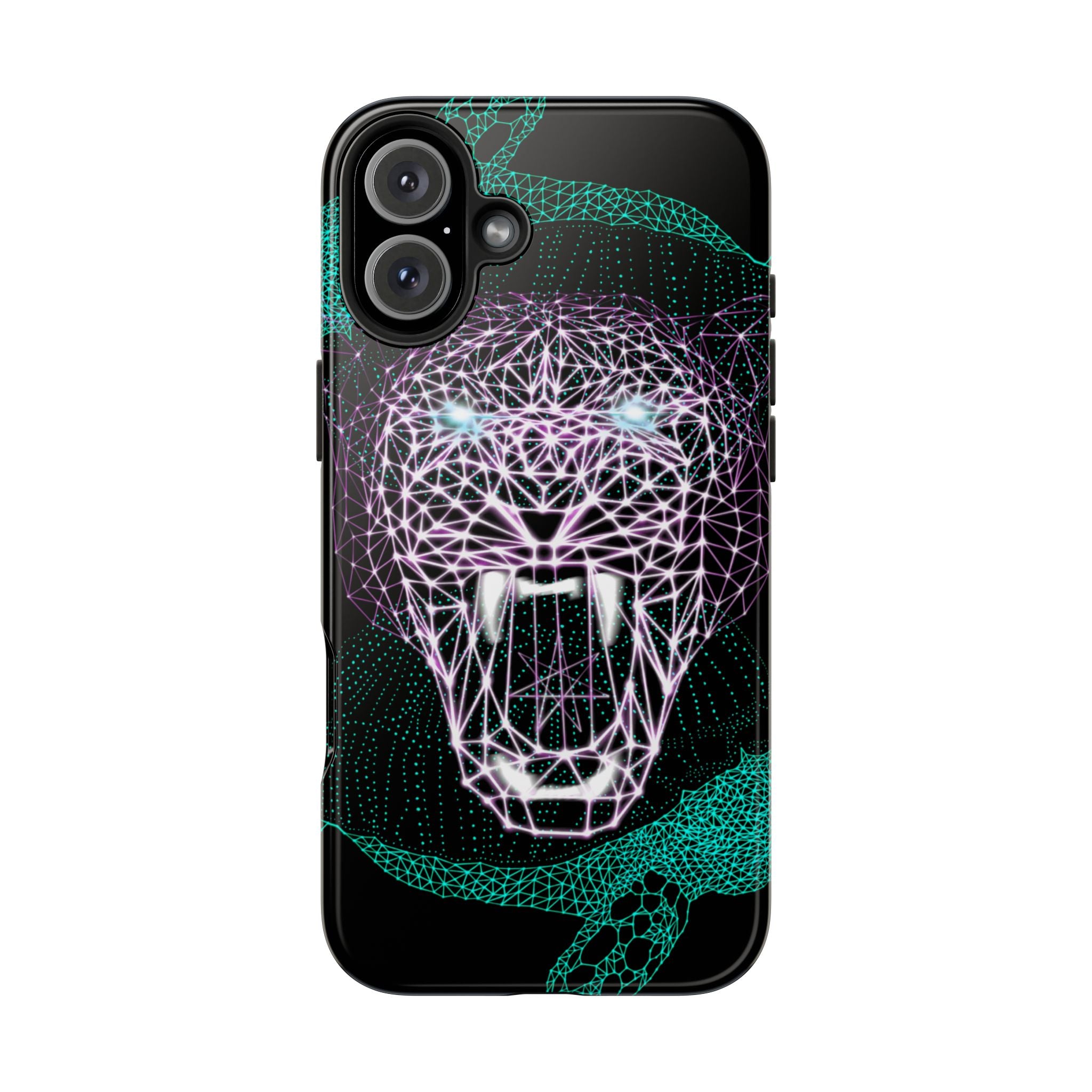 Phone Case - Fierce Panther Neon Polygon Design, Tough Phone Cases for Adventurers, Unique Smartphone Protector, Gift for Tech Lovers, Stylish Cell Phone [...]