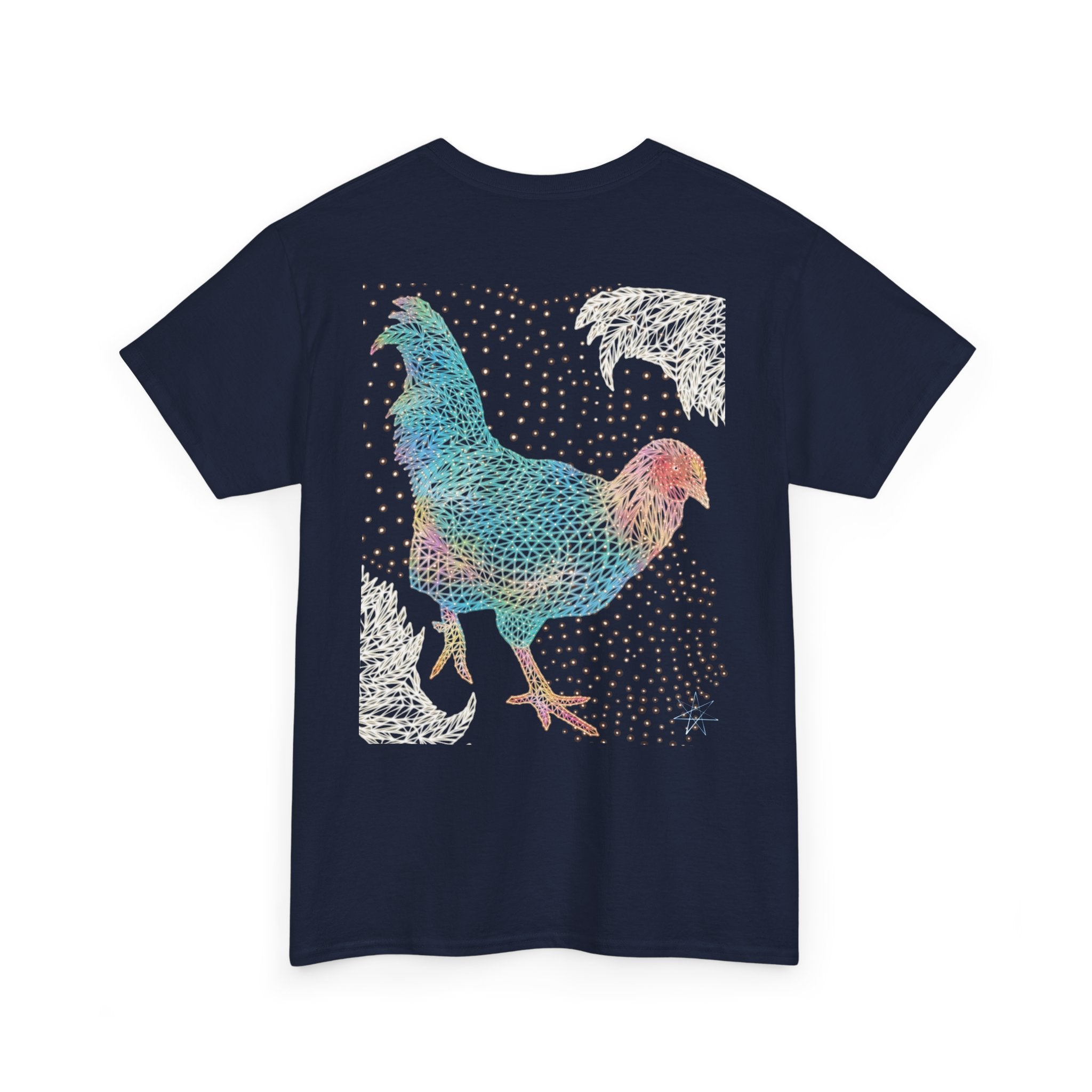 Unisex T-Shirt - Laser Rooster Neon Polygon Design - Casual Wear, Gift for Reptile Lovers, Animal Lovers Apparel, Unique Streetwear