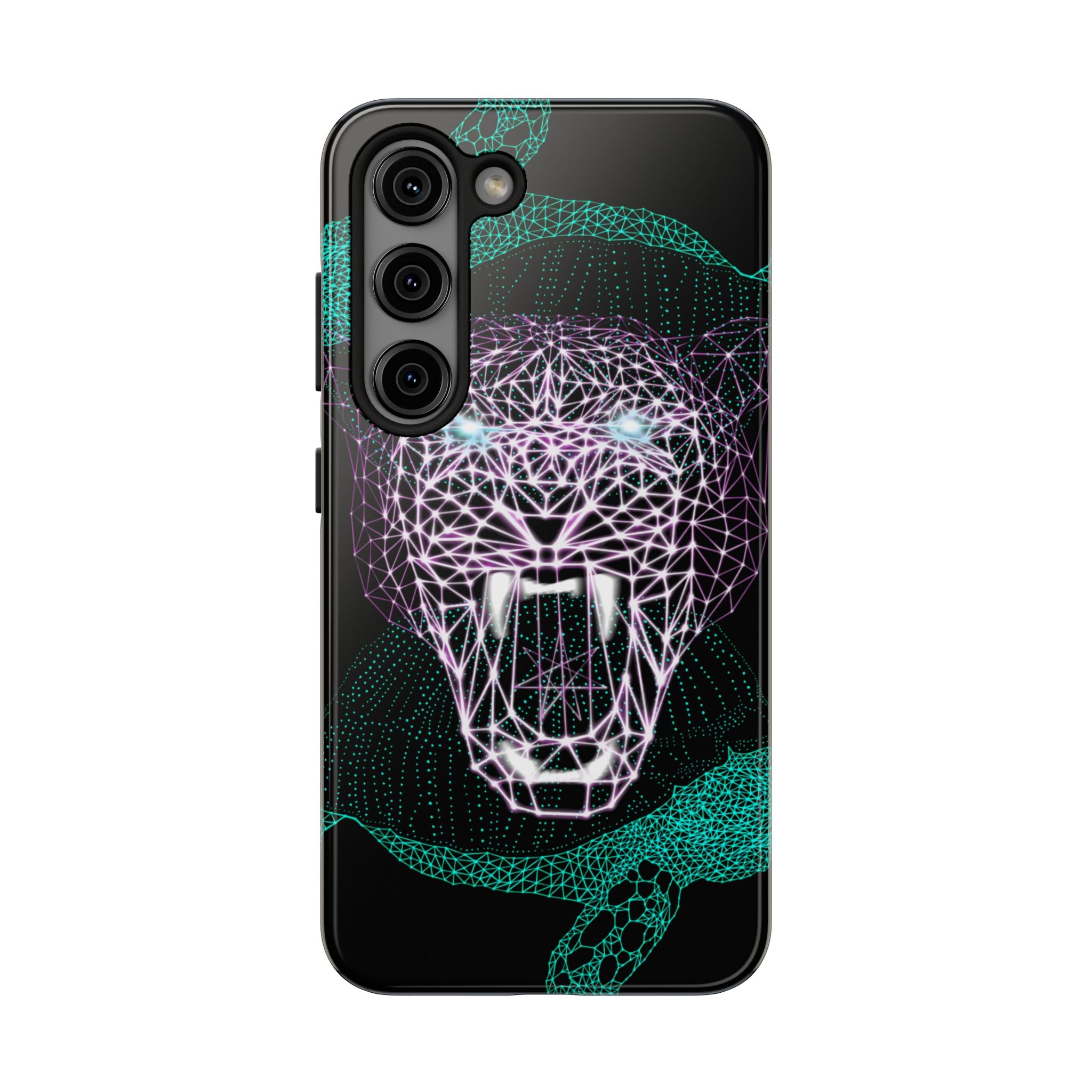 Phone Case - Fierce Panther Neon Polygon Design, Tough Phone Cases for Adventurers, Unique Smartphone Protector, Gift for Tech Lovers, Stylish Cell Phone [...]