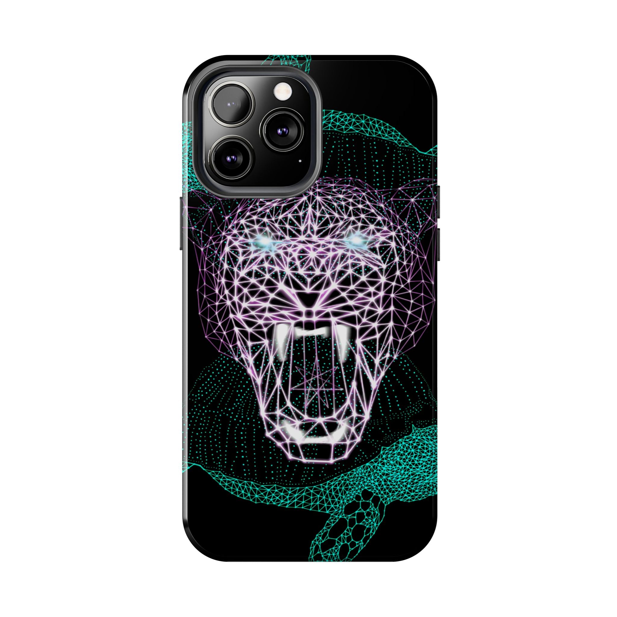 Phone Case - Fierce Panther Neon Polygon Design, Tough Phone Cases for Adventurers, Unique Smartphone Protector, Gift for Tech Lovers, Stylish Cell Phone [...]