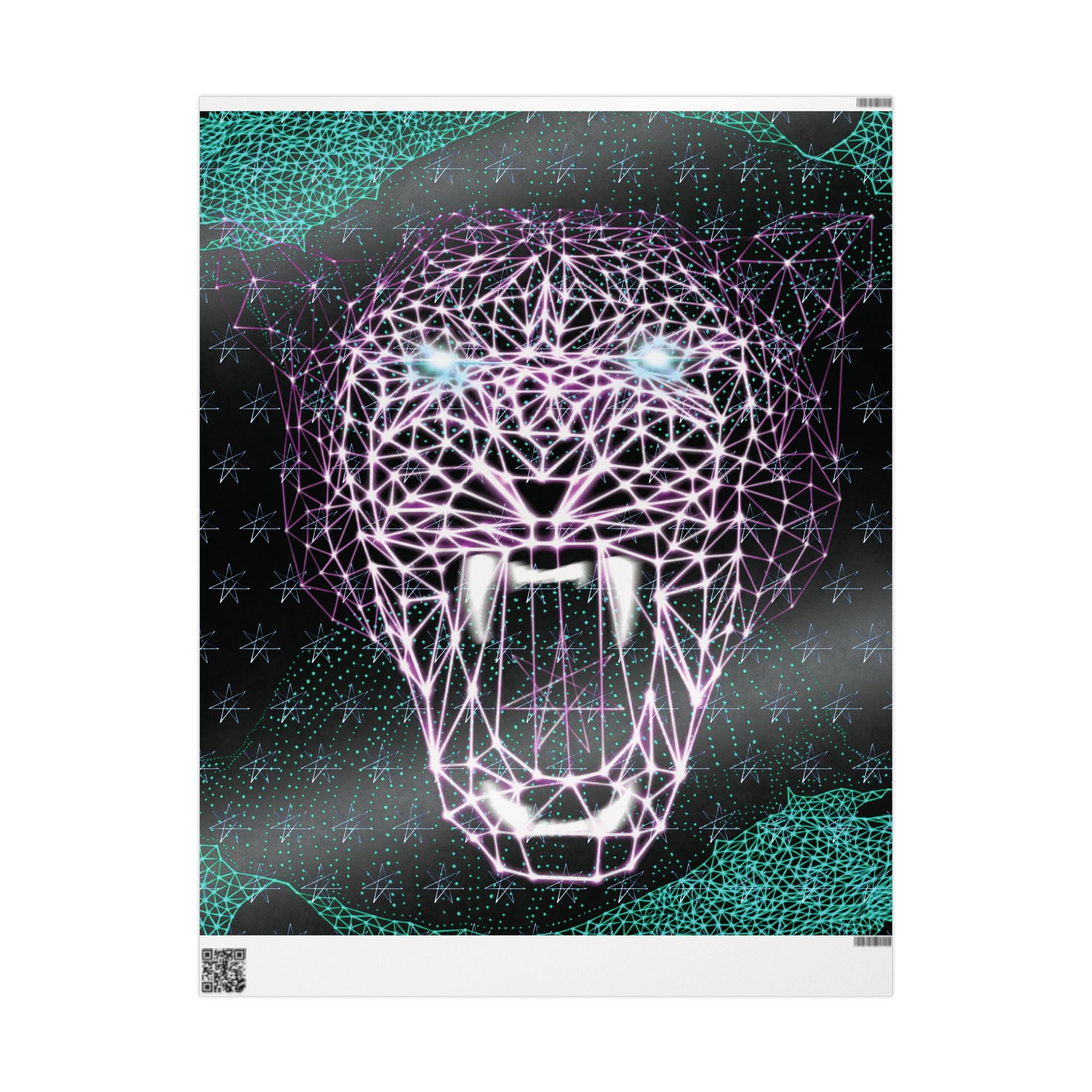 Wrapping Paper - Neon Polygon Fierce Design