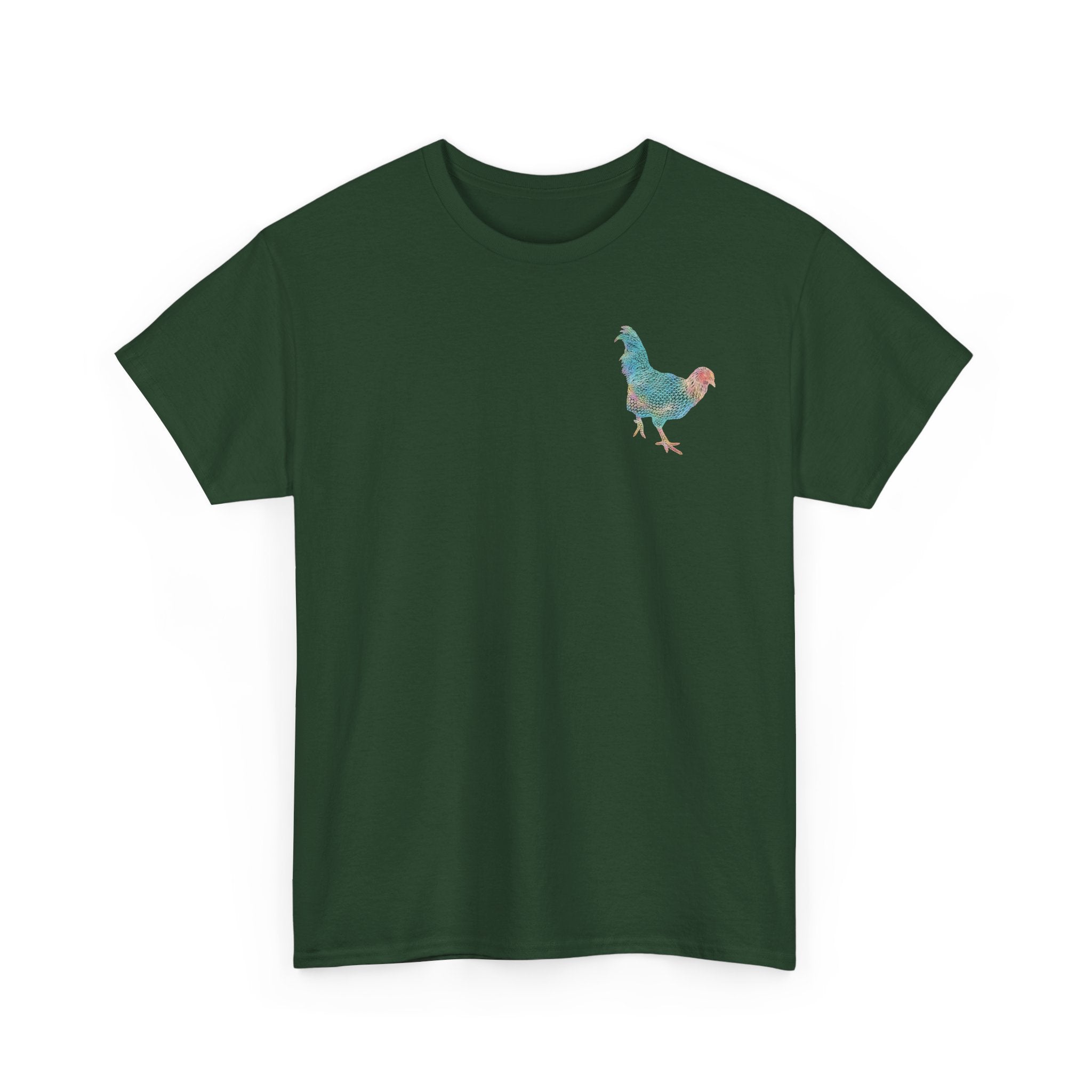 Unisex T-Shirt - Laser Rooster Neon Polygon Design - Casual Wear, Gift for Reptile Lovers, Animal Lovers Apparel, Unique Streetwear