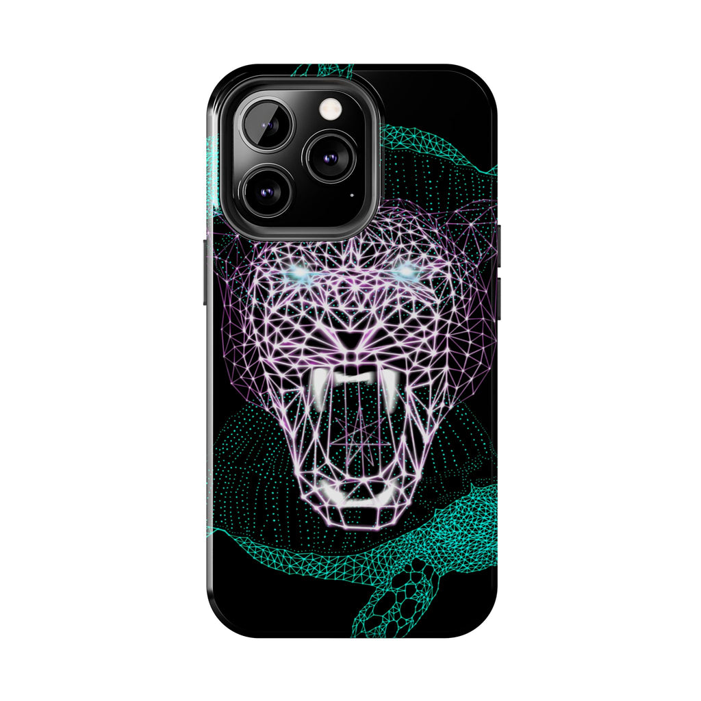 Phone Case - Fierce Panther Neon Polygon Design, Tough Phone Cases for Adventurers, Unique Smartphone Protector, Gift for Tech Lovers, Stylish Cell Phone [...]
